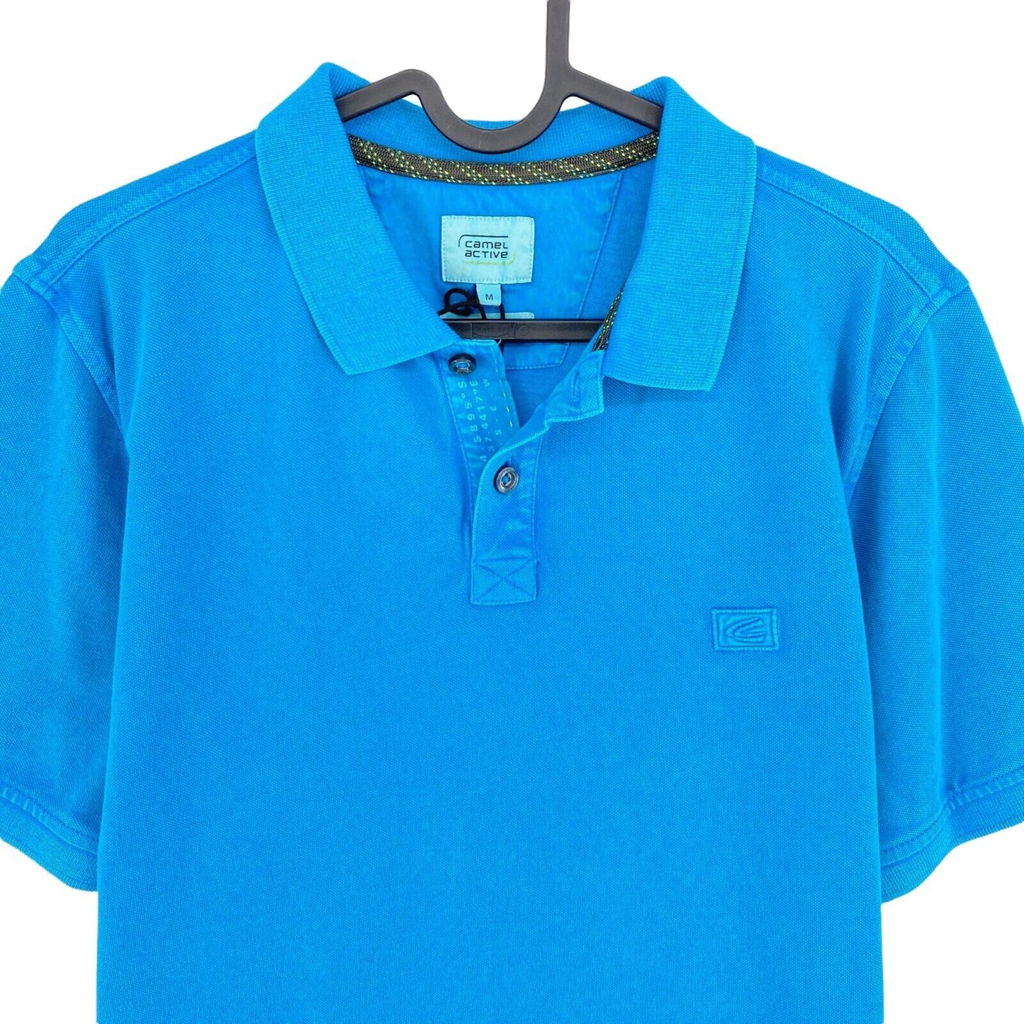 CAMEL ACTIVE Blue Raw Dyed Pique Polo Shirt Size M