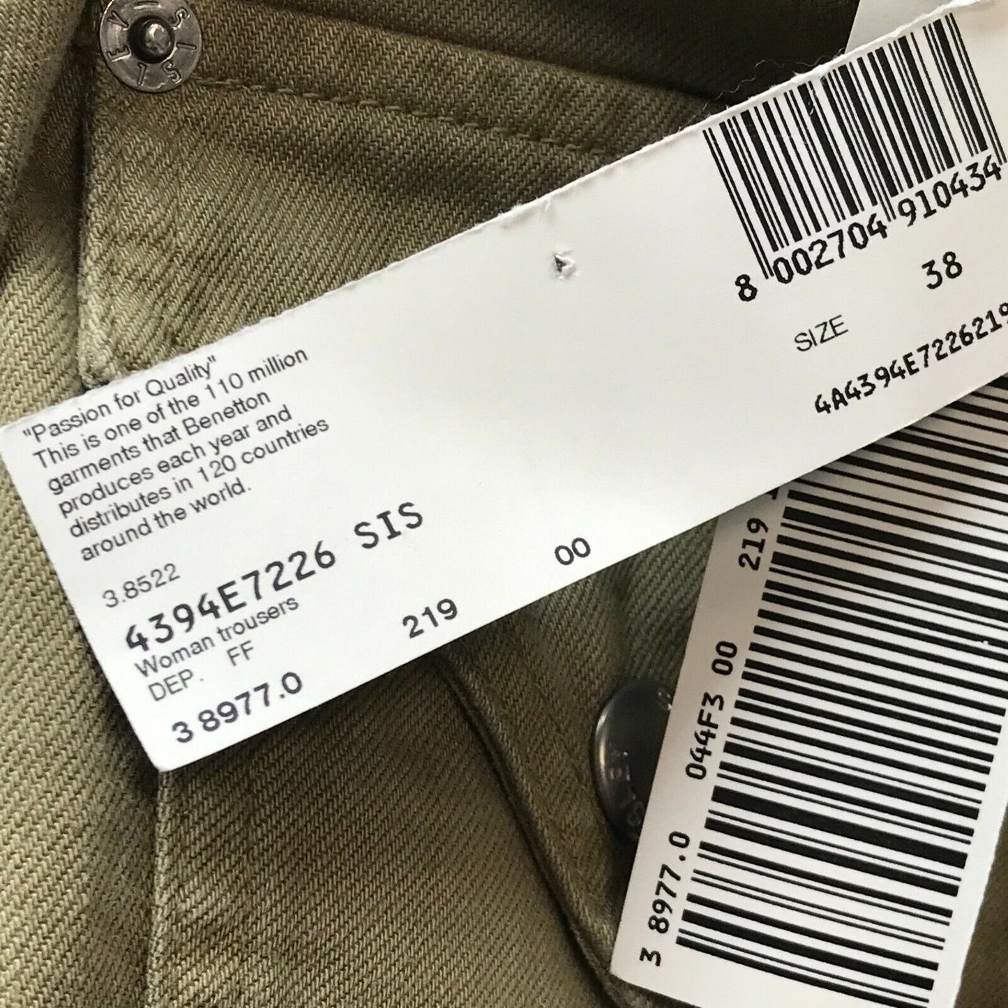 SISLEY Damen Jeans, Regular Straight Fit, Beige, Größe 38 W27