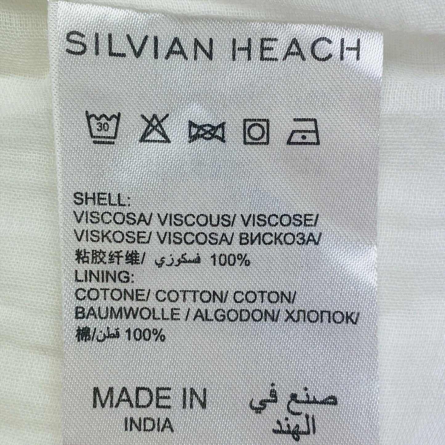 SILVIAN HEACH Robe longue évasée blanche à col en V sans manches Taille S