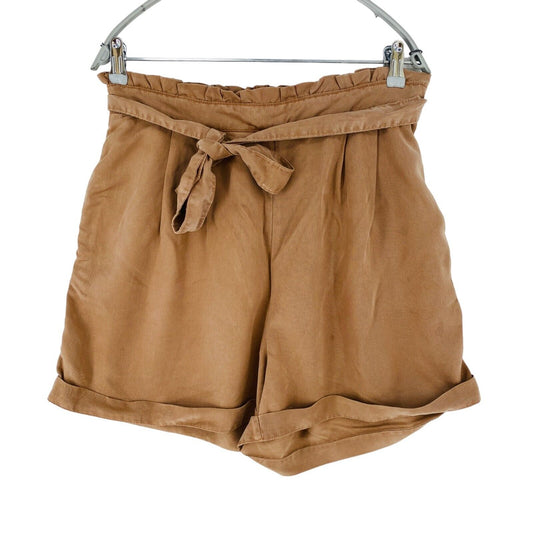 Odd Molly 432 Women Brown Pleated Regular Fit Belted Tender Shorts Size 4 / XL