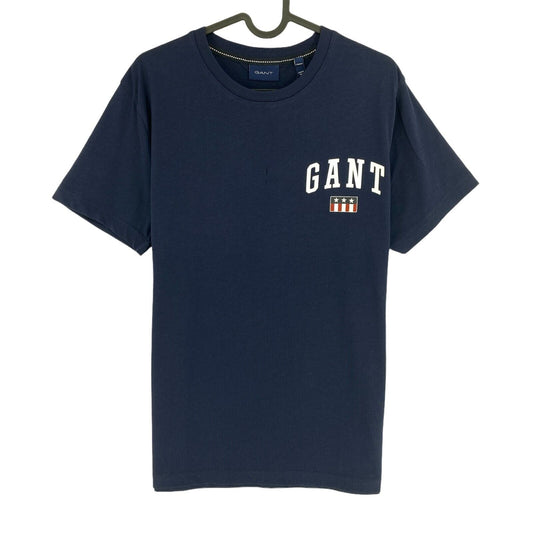 GANT T-shirt à col rond avec logo bleu marine, taille M