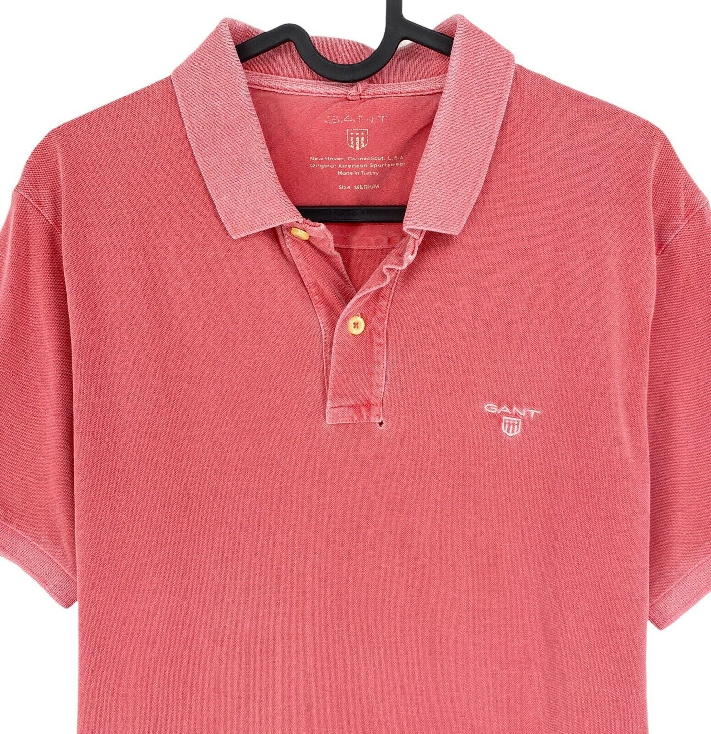 GANT Pink Sun Bleached Pique Rugger Polo Neck T-shirt Taille M