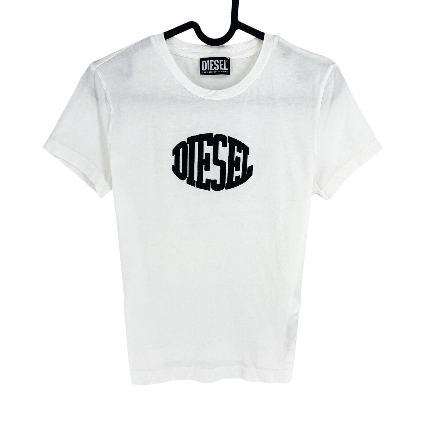 DIESEL Women White T-SLI-E2 Crew Neck SS T Shirt Size XS