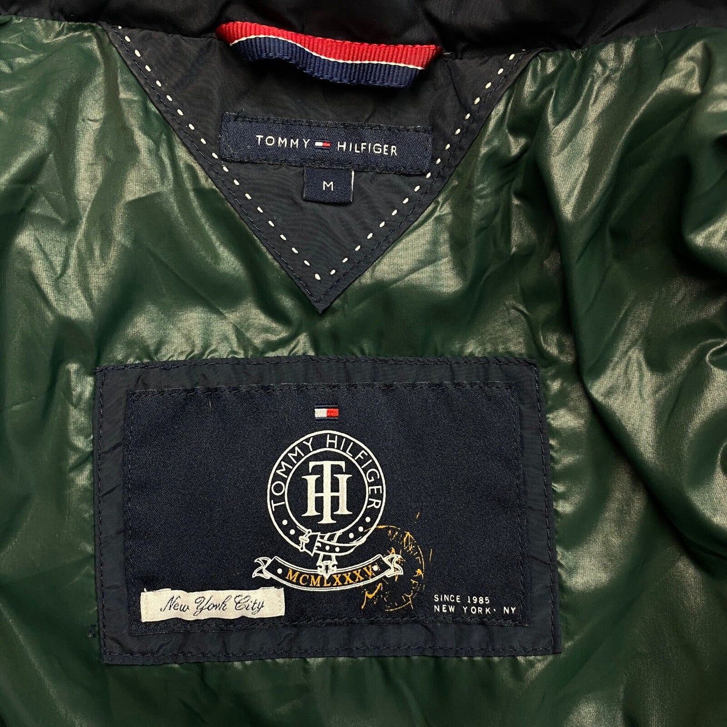 TOMMY HILFIGER Navy Blue Down Puffer Jacket Coat Size M