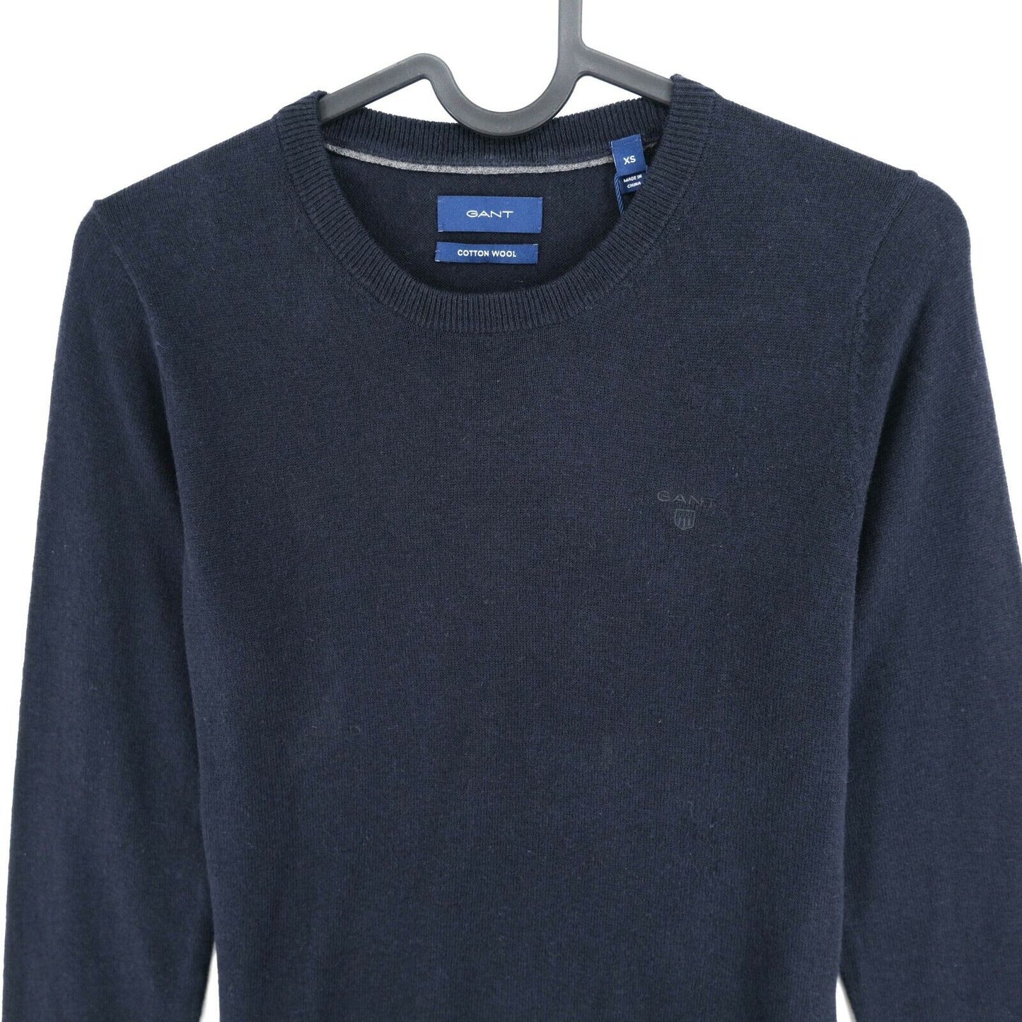 GANT Navy Blue Crew Neck Cotton Wool Sweater Jumper Size XS