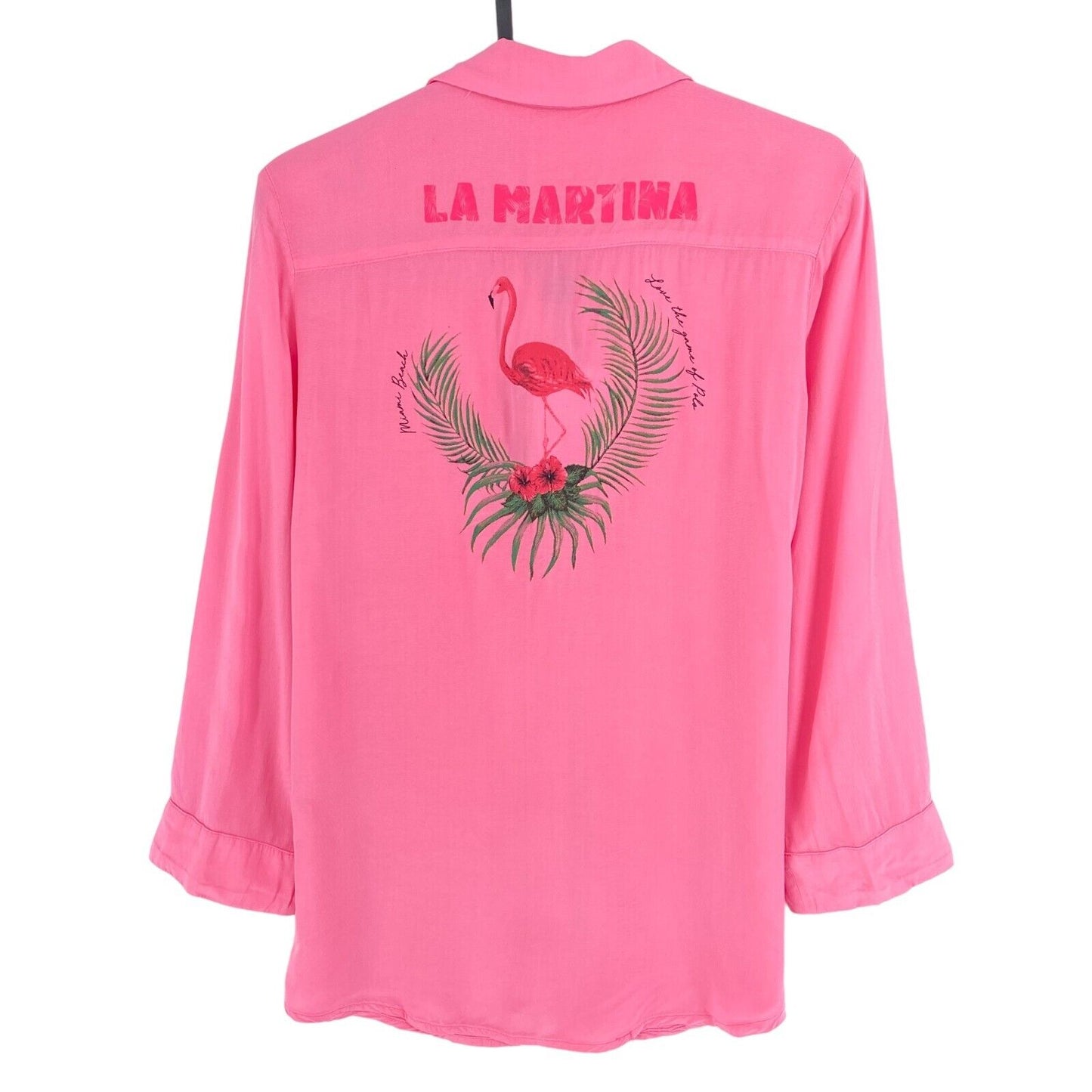 LA MARTINA Chemise Manches Longues en Sergé de Viscose Rose Taille 3 / M