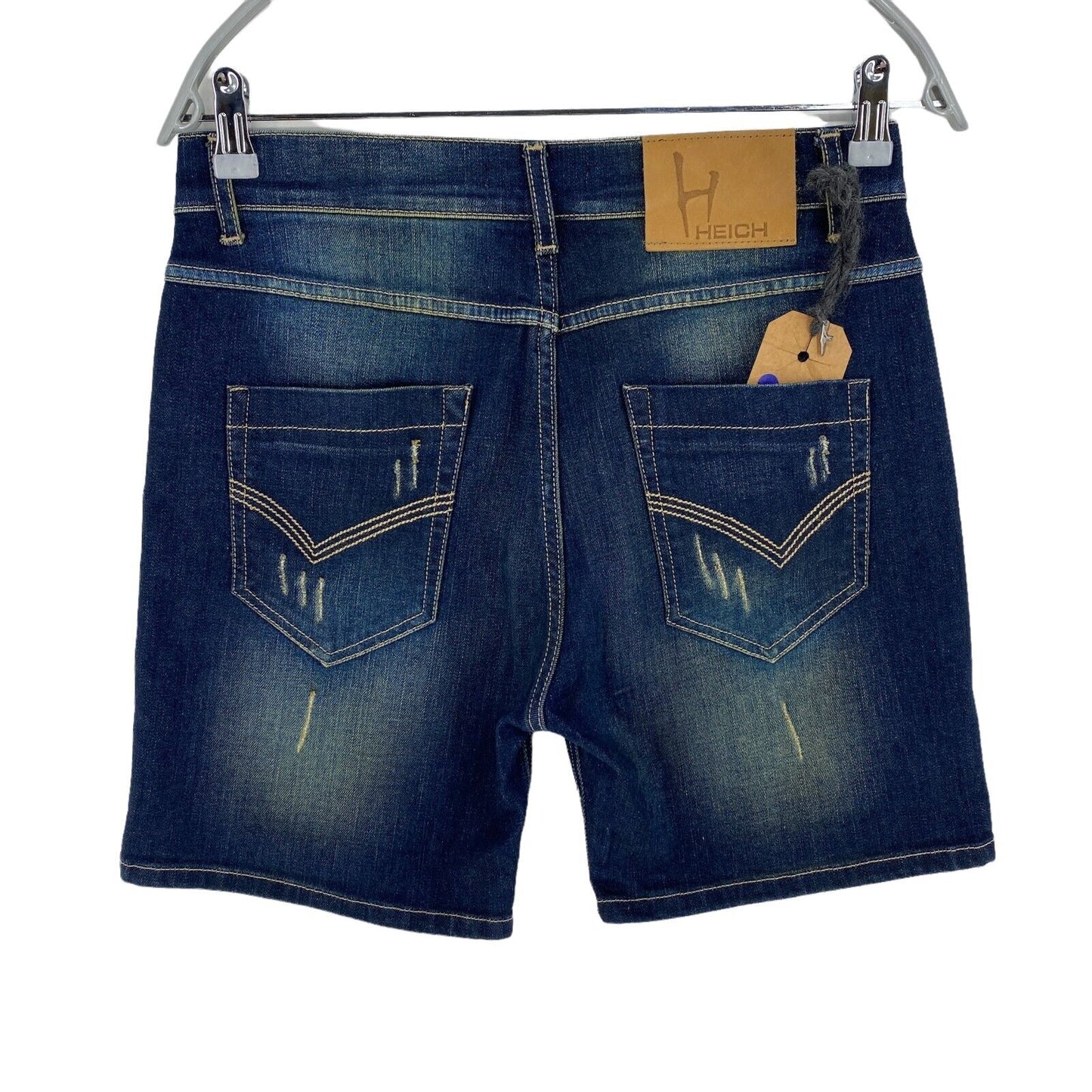 Prix ​​conseillé 106 € H.EICH Bermuda en denim mélangé de coton bleu marine Taille 29 W29