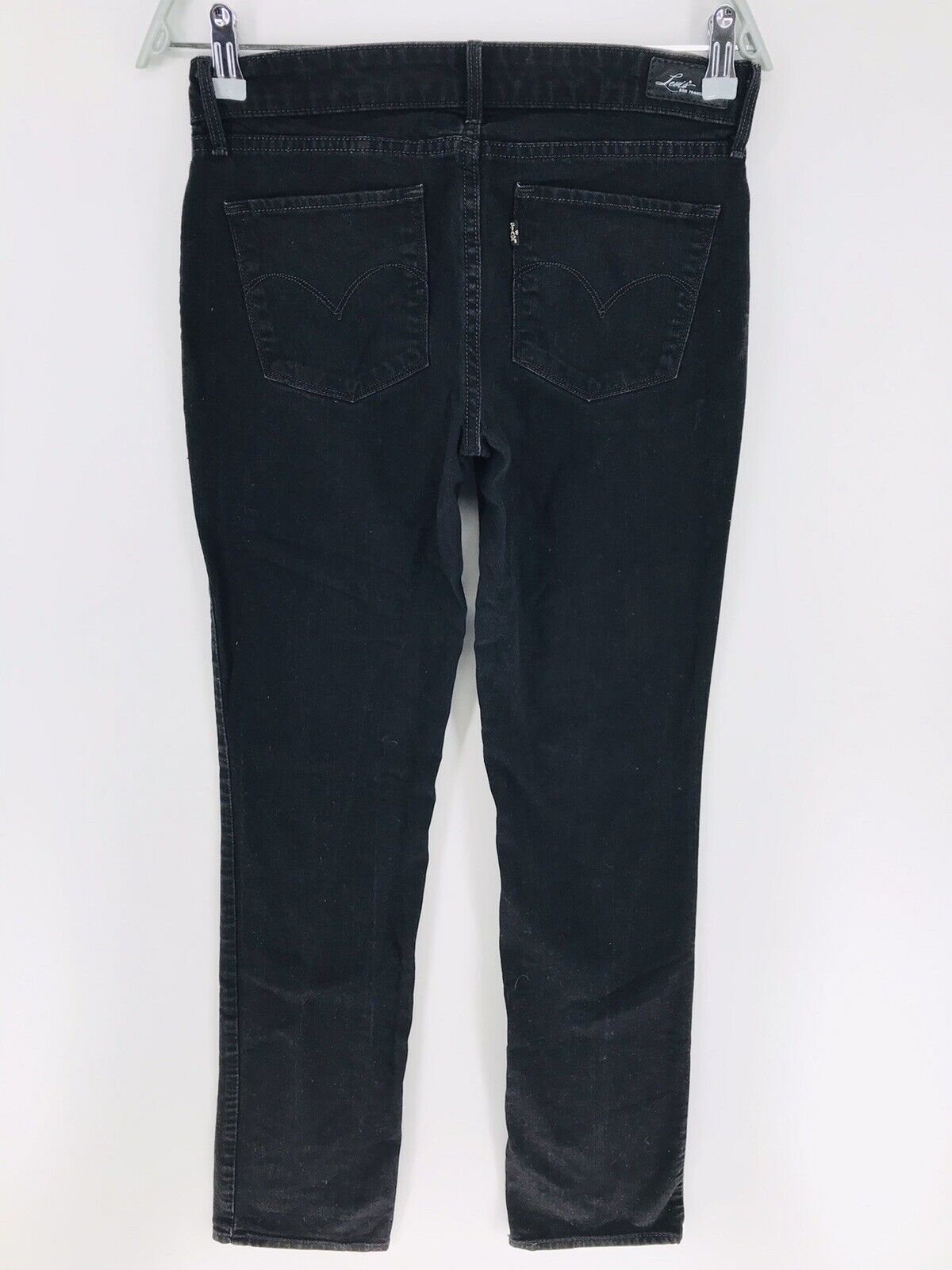 Vintage Levi's Women Black Stretch Regular Straight Fit Jeans Size W27 L36