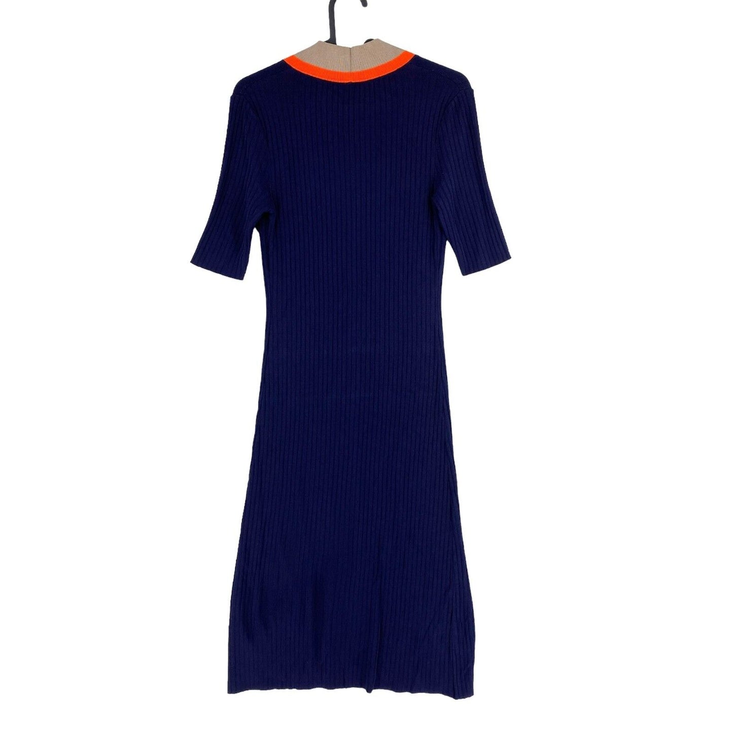 GANT Women Navy Blue Rib V Neck Dress Size XS