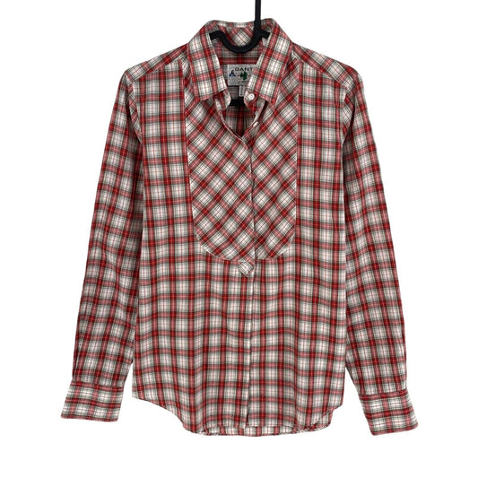 GANT x Michael Bastian Women Red Plaid Long Sleeves Shirt Size EU 36 UK 10 US 6