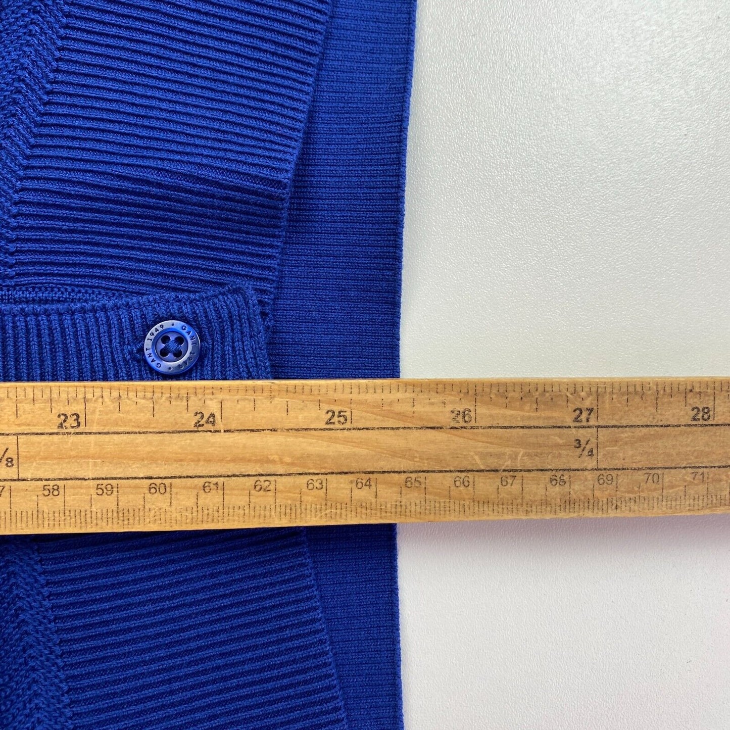 GANT Marineblauer Cardigan aus Pima-Baumwolle mit V-Ausschnitt, Größe S