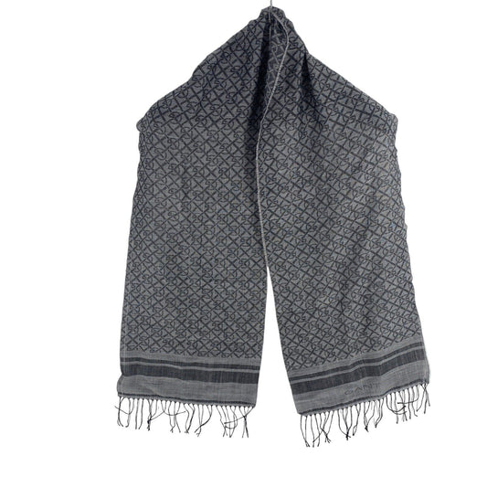 GANT Women Dark Grey Wool Graphic Scarf One Size