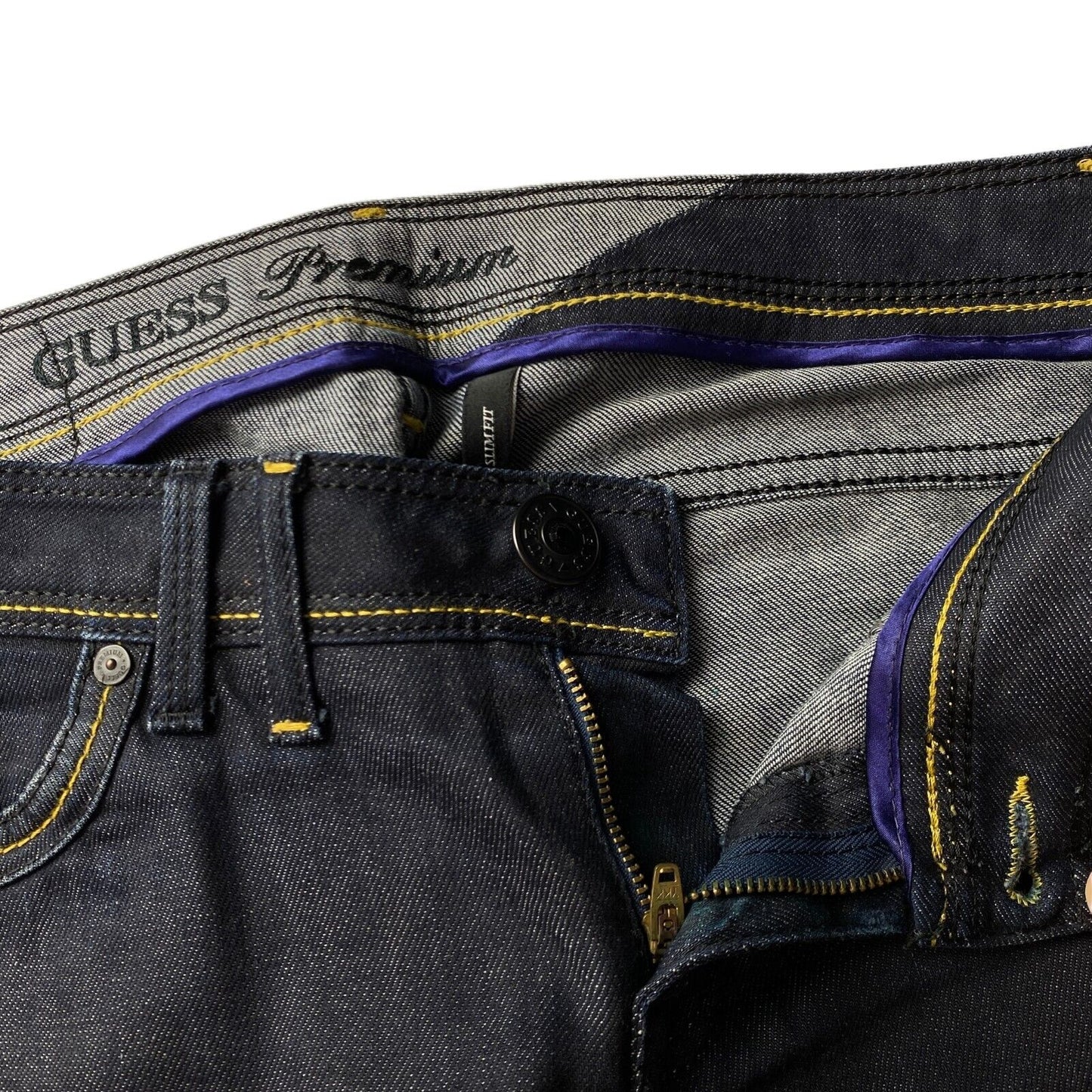 GUESS Premium Femme Bleu Foncé Slim Fit Jeans W29 L34