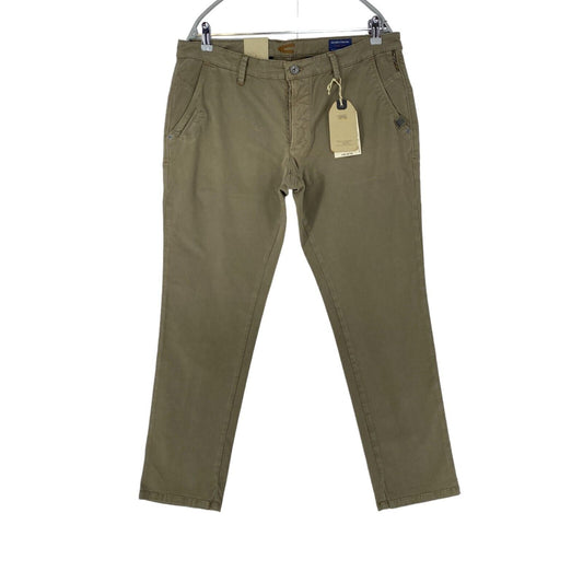 Camel Active MADISON Khaki Green Modern Slim Fit Chino Trousers W35 L30