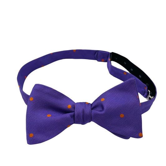 GANT Purple With Orange Dots 100% Silk Handsewn Bow Tie Made in Italy