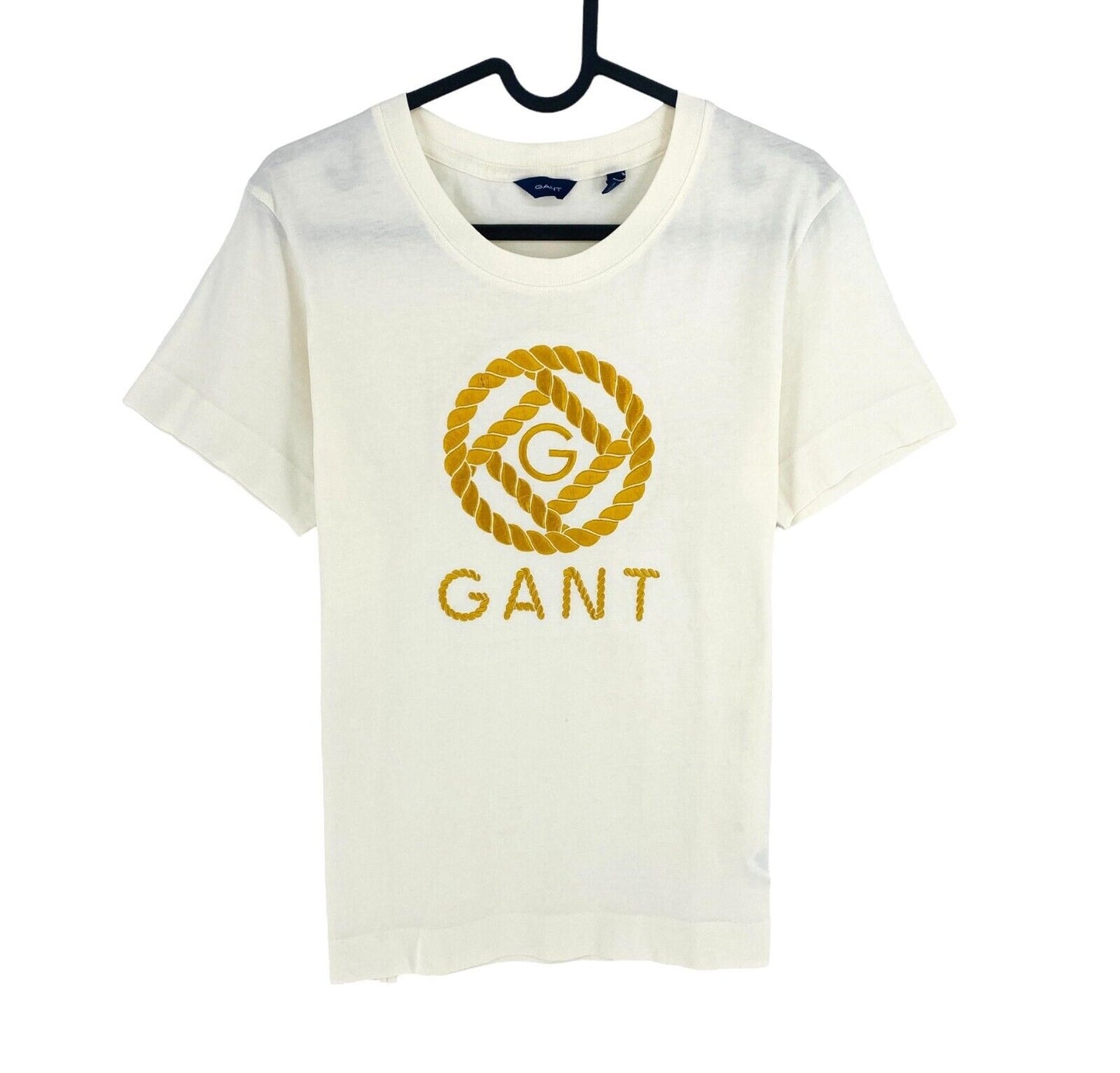 GANT Women Beige Rope Icon Crew Neck Short Sleeves T Shirt Size S