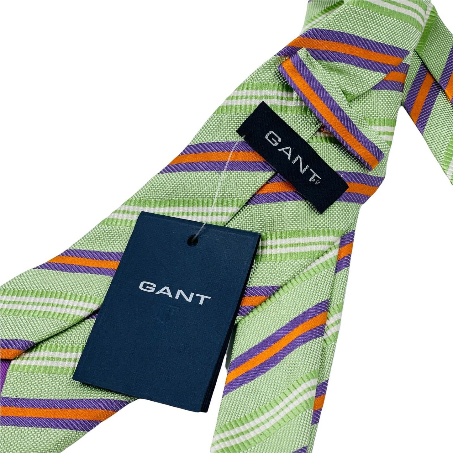 GANT Green Striped 100% Silk Hand Made Tie