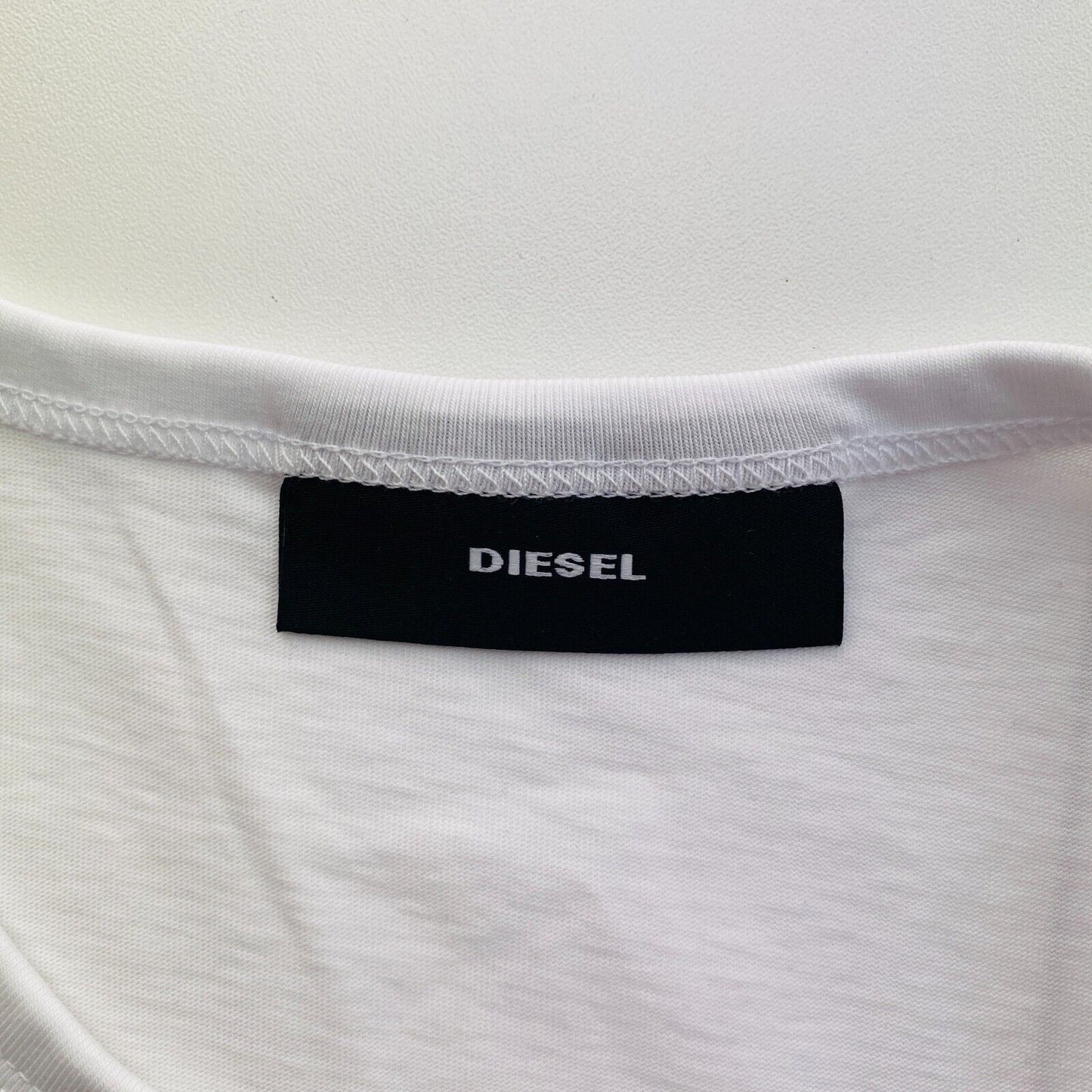 DIESEL Women White T-BULLOCK Distressed Crew Neck T Shirt Size XS