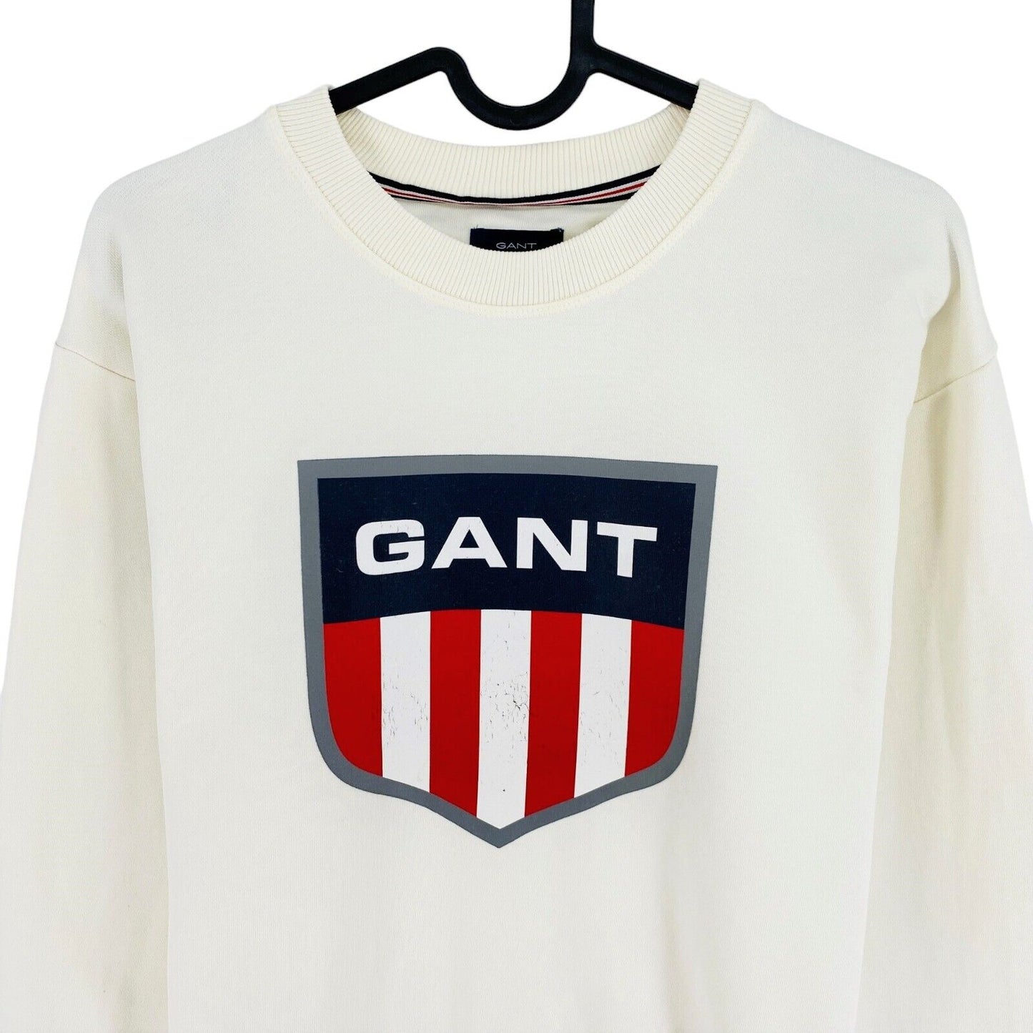 GANT Beige Retro Shield Crew Neck Sweater Jumper Size XS