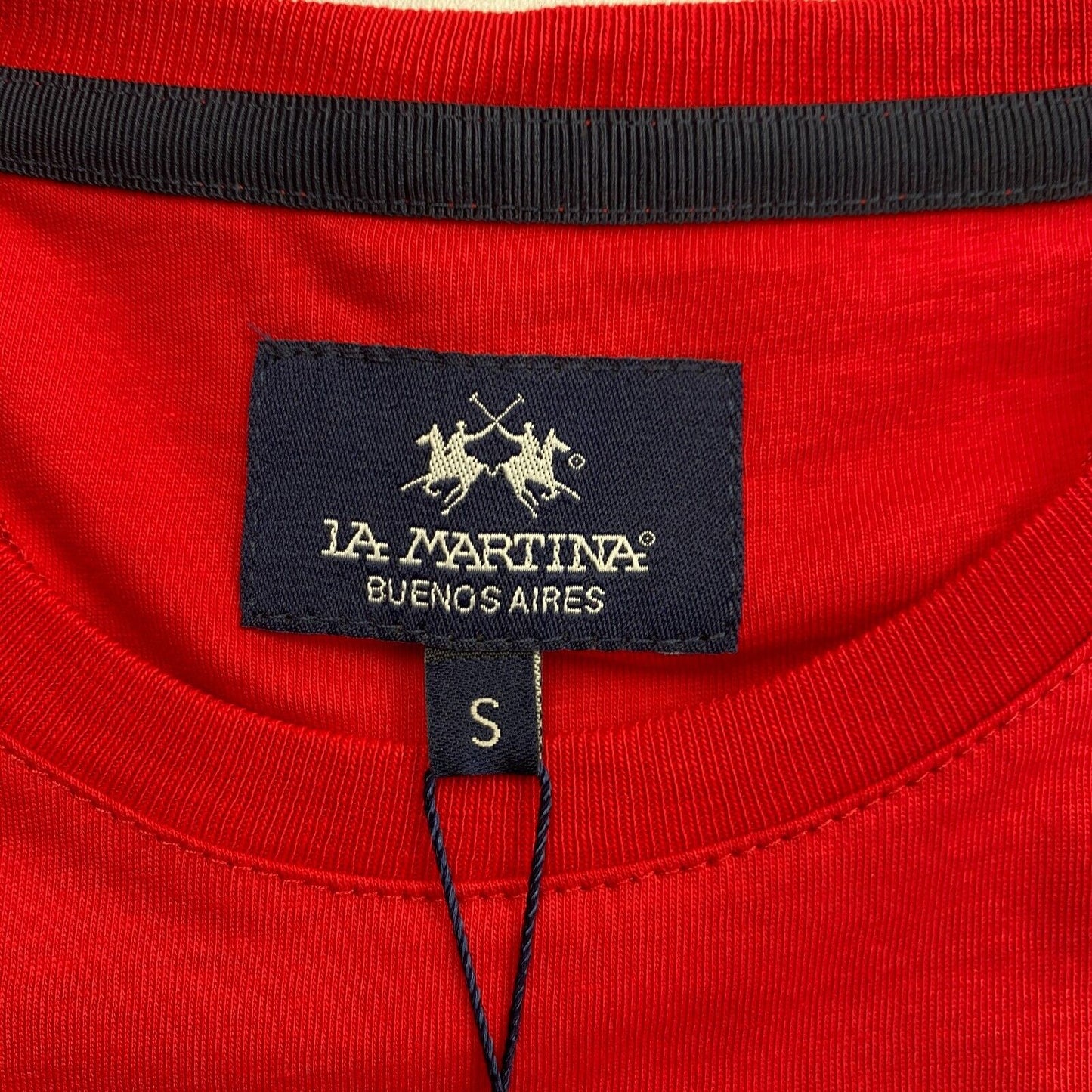 LA MARTINA Red Cotton Jersey Crew Neck T Shirt Size S