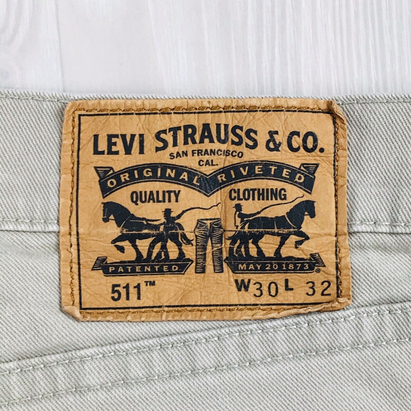 Levi's 511 Beige Stretch Slim Fit Jeans Size W30 L32