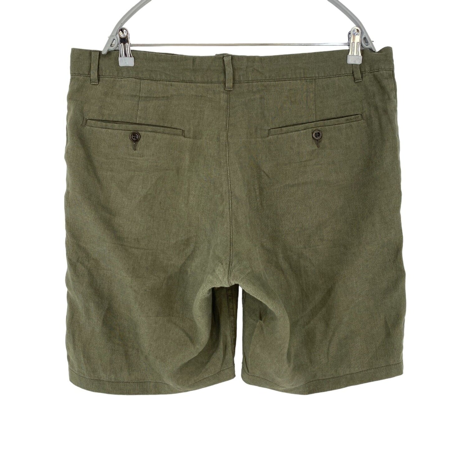 GANT Khaki Green Relaxed Fit Linen Shorts Size XL