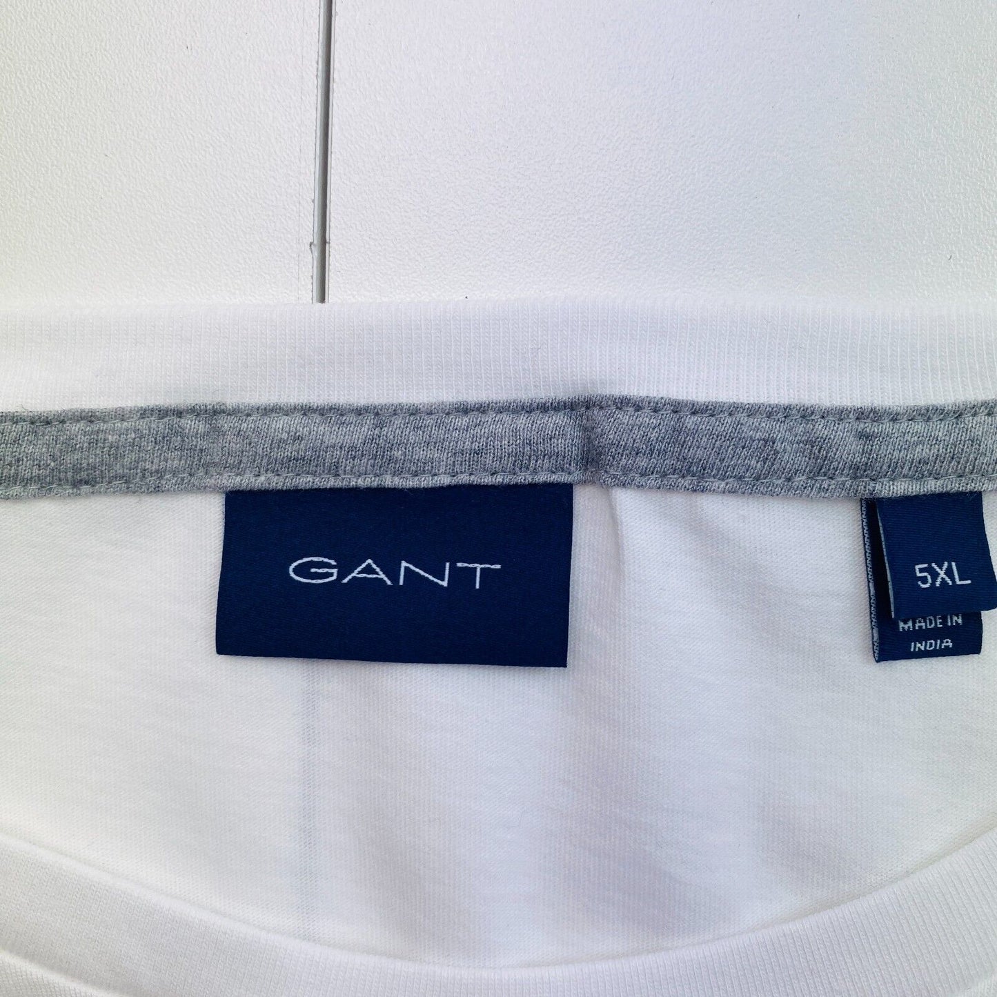 GANT Men White Logo Crew Neck Short Sleeves T Shirt Size 5XL