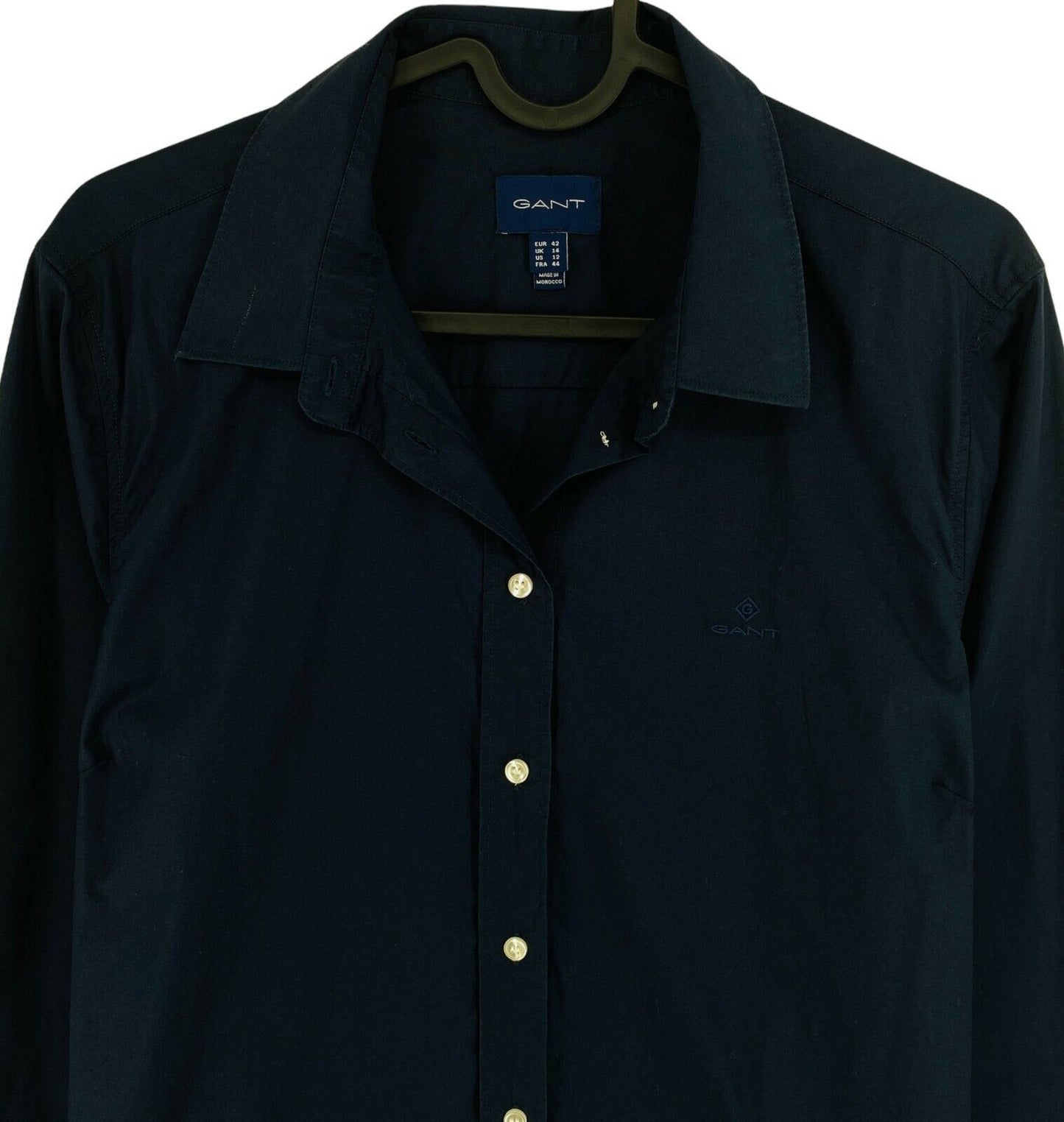 GANT Navy Blue Solid Shirt Size EU 42 UK 14 US 12