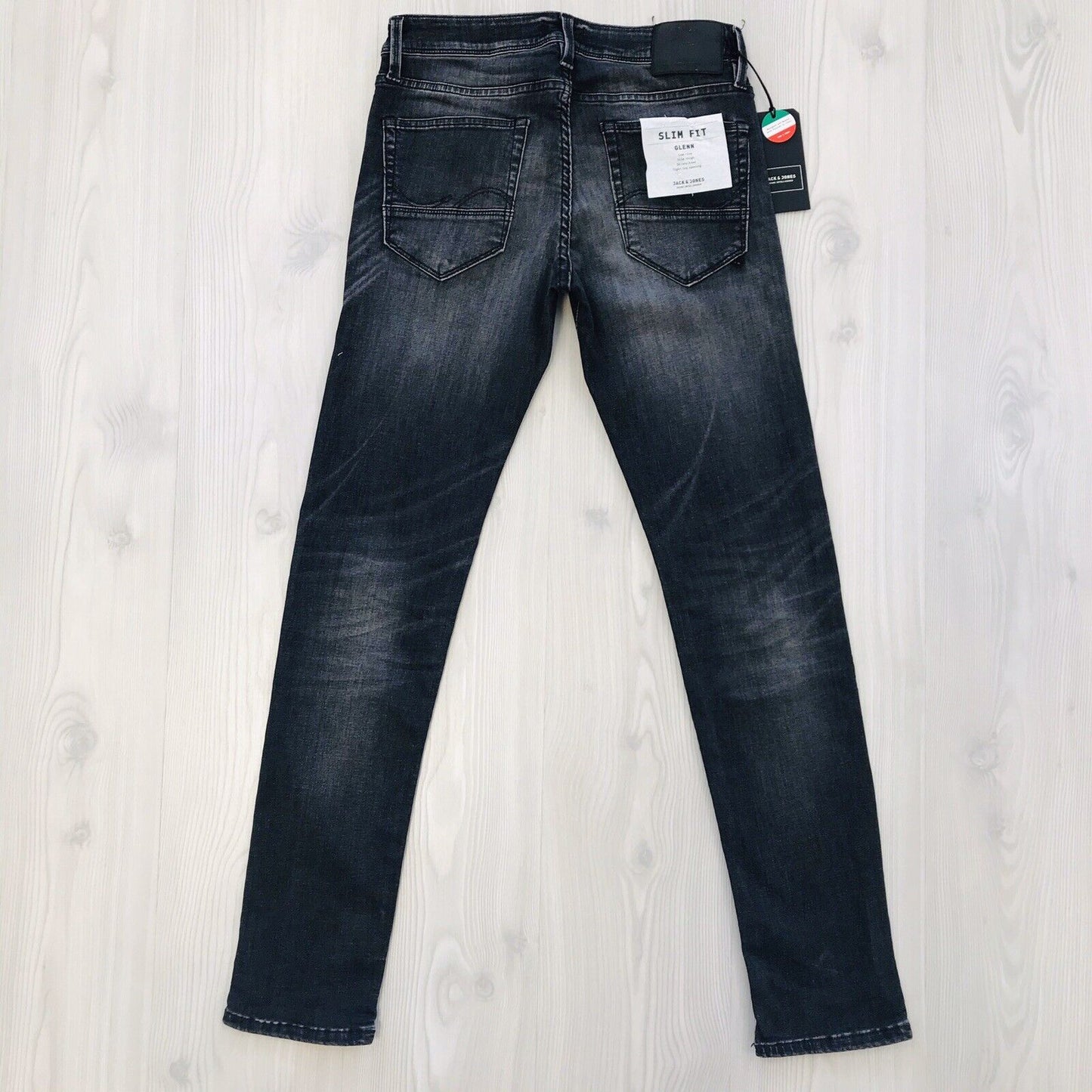 Jack &amp; Jones Herren Glenn Fox Slim Fit Low Rise Jeans Grau Größe W30 L32