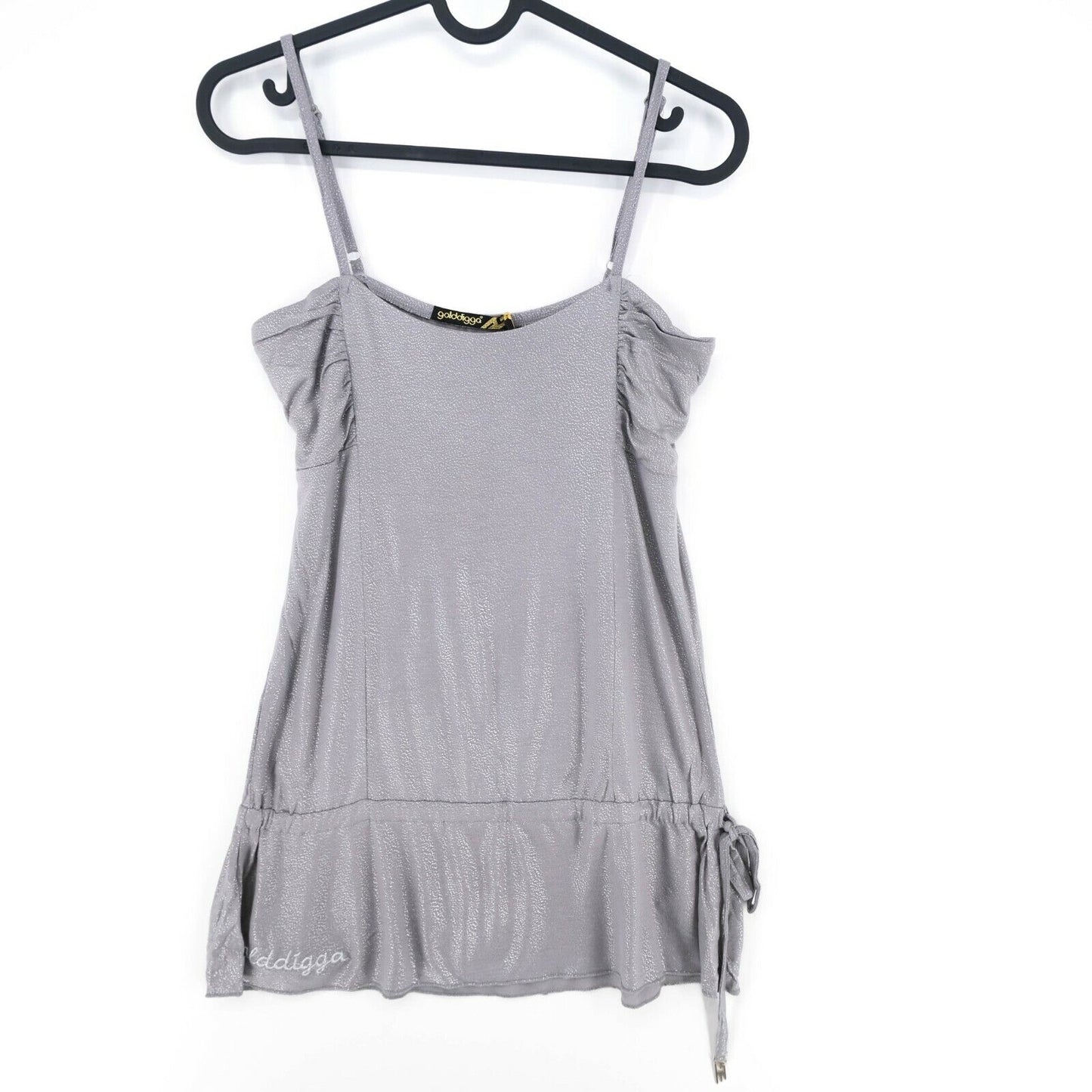 GOLDDIGGA Grau Silber Tank Top Bluse Größe XS