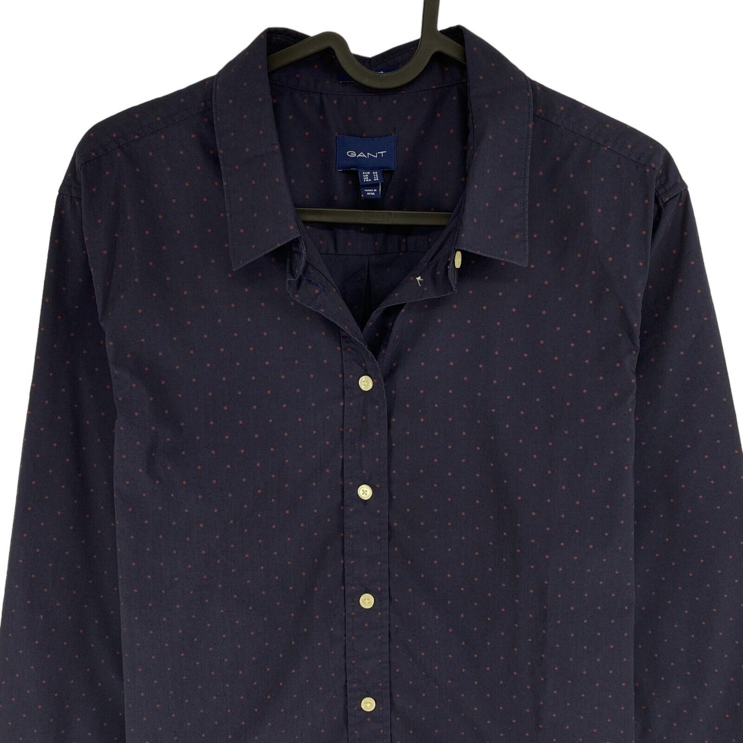 GANT Navy Blue Tech Prep Polka Dot Shirt Size EU 44 UK 16 US 14