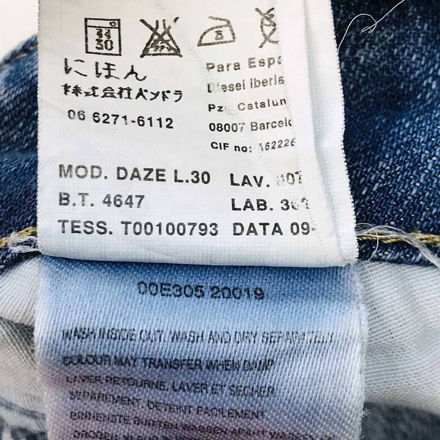 Diesel DAZE Women Blue Regular Bootcut Fit Jeans W27 L30 Made In Italy