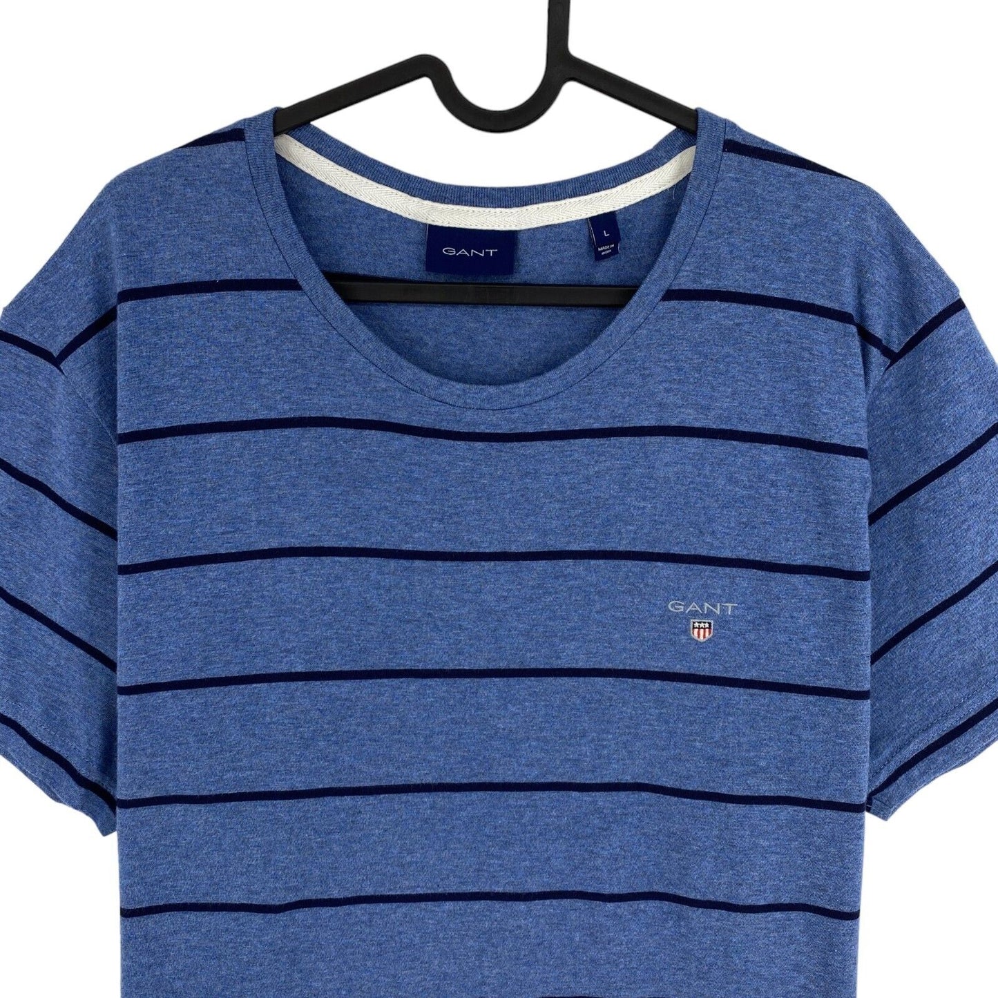 GANT Blue Striped Crew Neck T-Shirt Size L