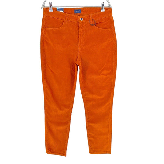 GANT Damen FARLA Cord-Jeans in Slim Fit, verkürzte Jeans in Dunkelorange, Größe W32