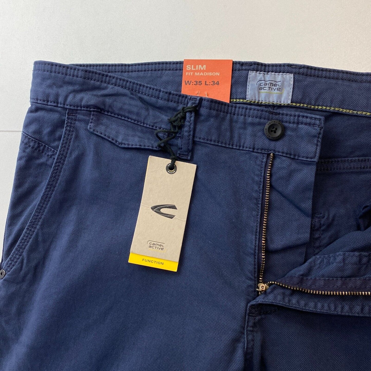 Camel Active MADISON Dark Blue Stretch Slim Fit Chino Jeans Trousers W35 L34