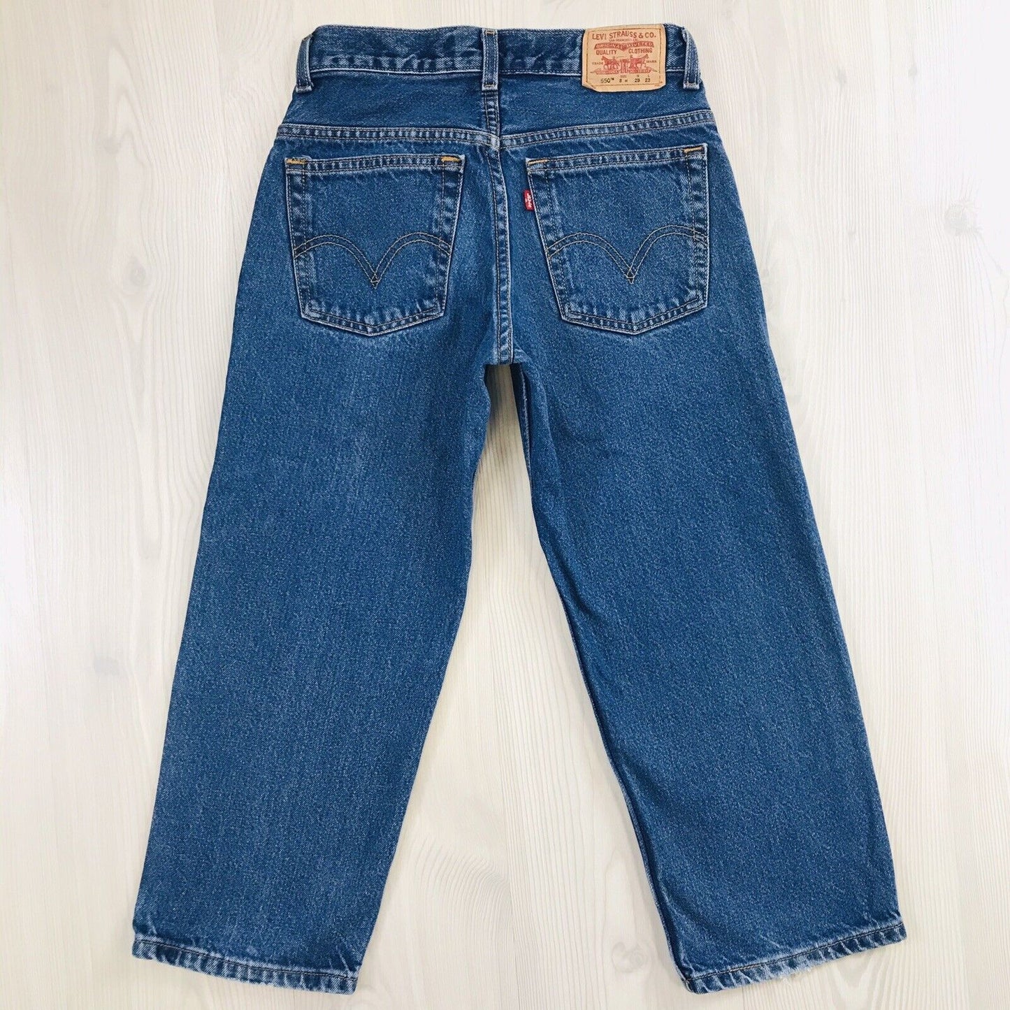 Vintage Levi's 550 Boys Blue Relaxed Straight Fit Jeans 8 H / W28 L23