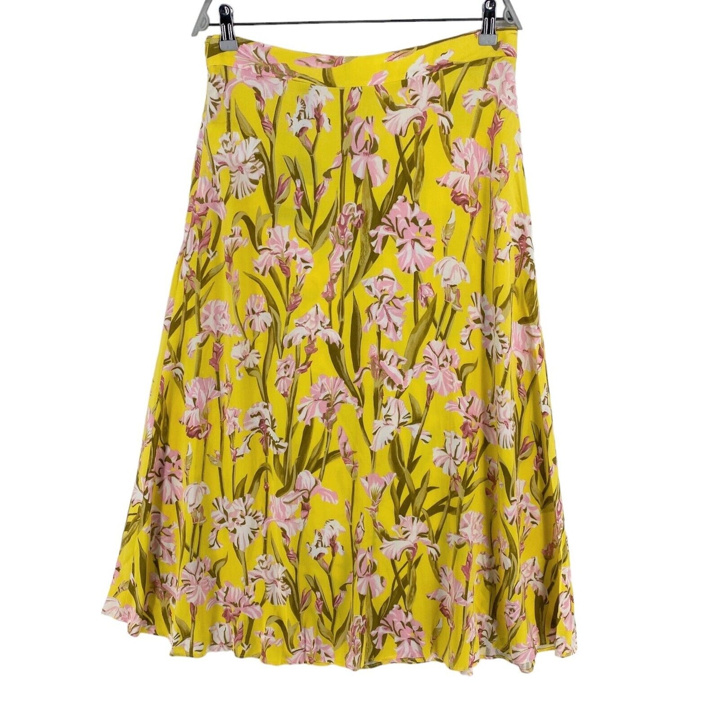 GANT Yellow Iris Print Wrap Skirt Size EU 42 UK 14 US 12