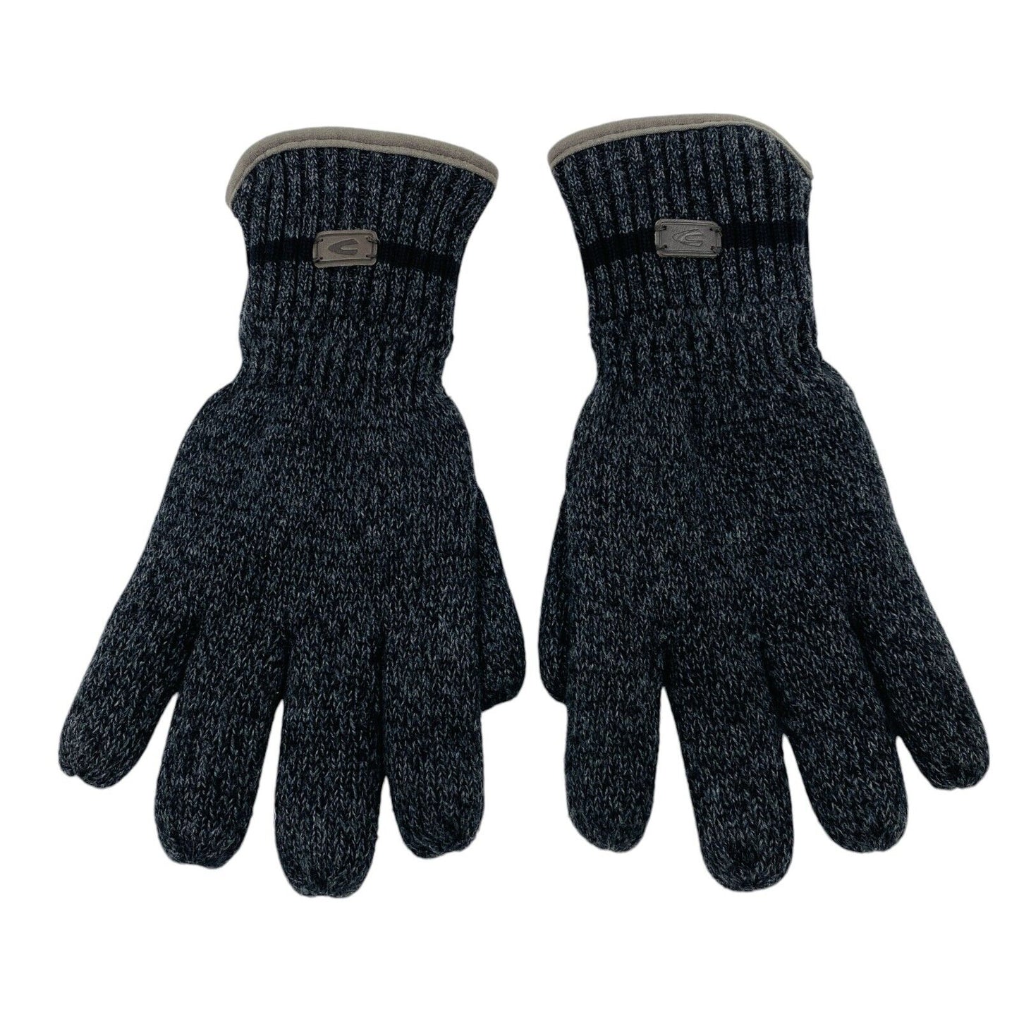 Camel Active Dark Grey Cotton Insulated Warm Knit Gloves Size L