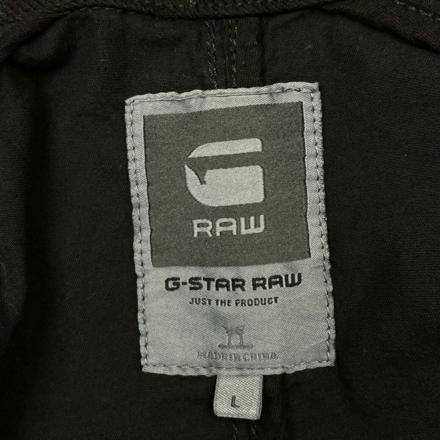 G-STAR RAW BENIN Schwarze Overshirt-Jacke aus 100 % Baumwolle, Größe L