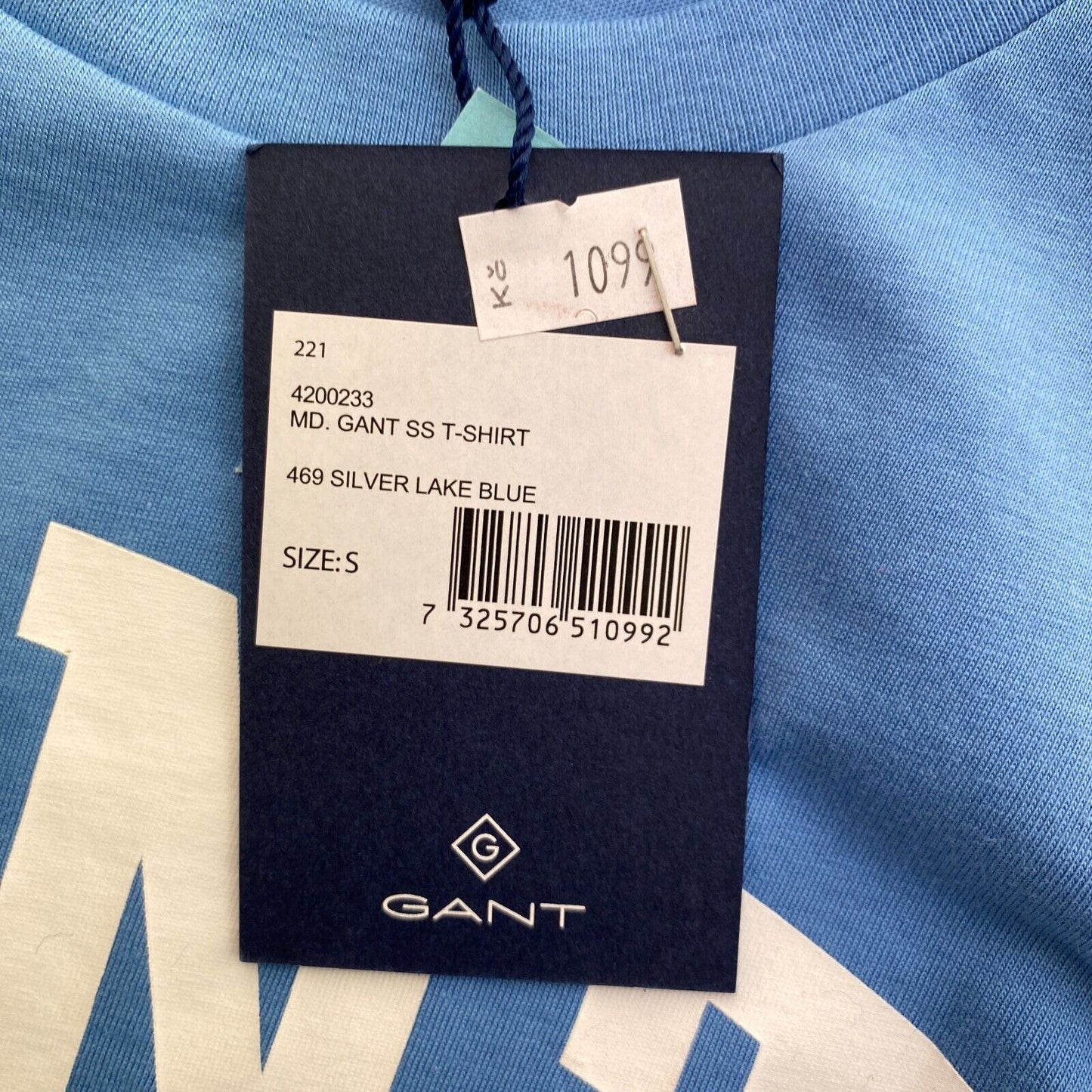 GANT Blue MD. Crew Neck T-Shirt Size S