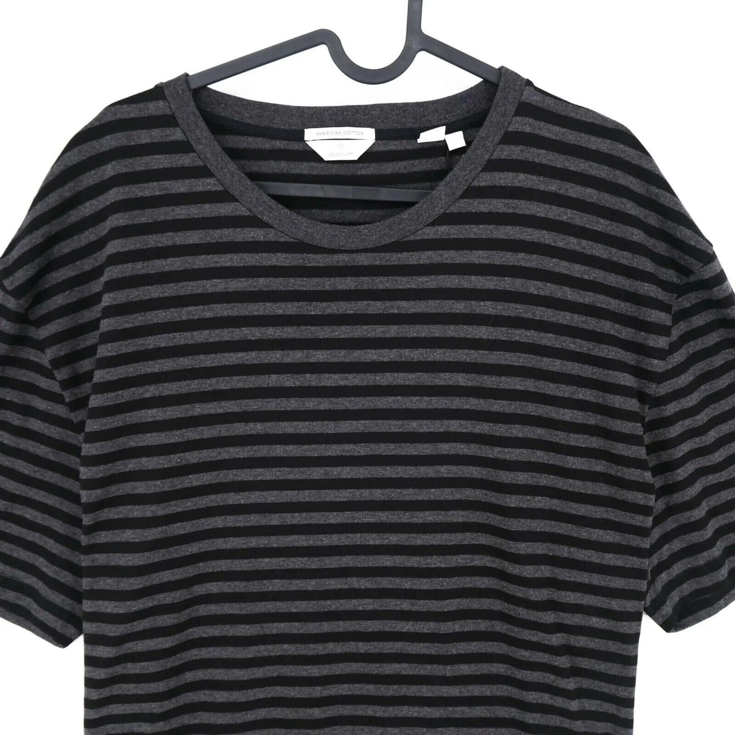 GANT Mens Black Striped Crew Neck T Shirt Size XL