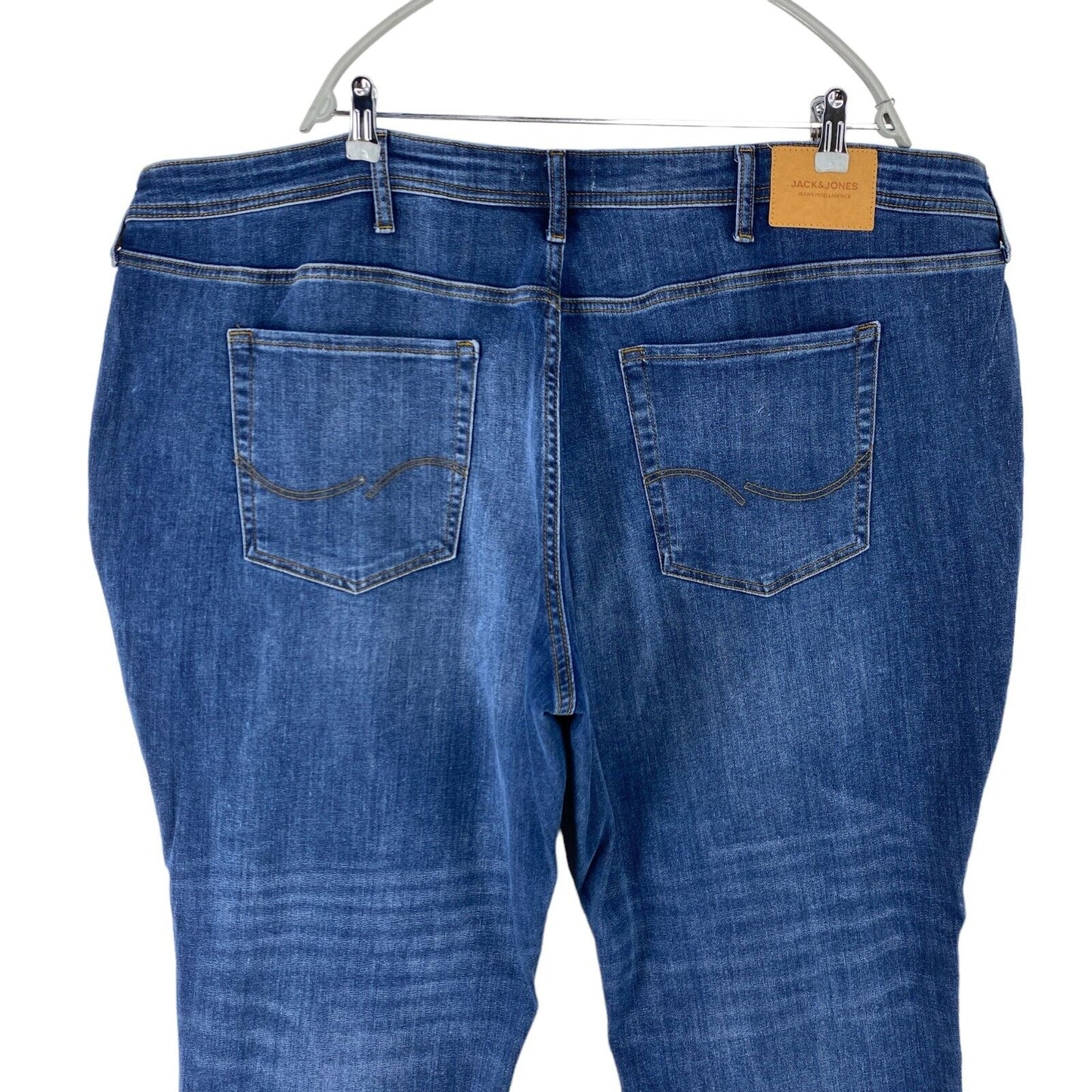 JACK & JONES + FIT GLENN Blue Stretch Slim Fit Jeans W52 L34