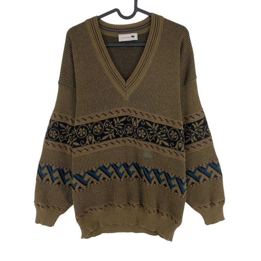 Cosby vintage Rétro années 90 Maremma Brown Pull Pull Taille EU 54 UK/US 44