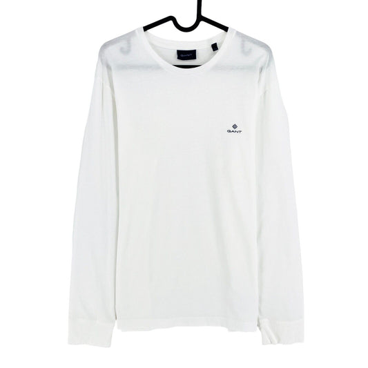 GANT White Solid Long Sleeves Crew Neck T-Shirt Size L