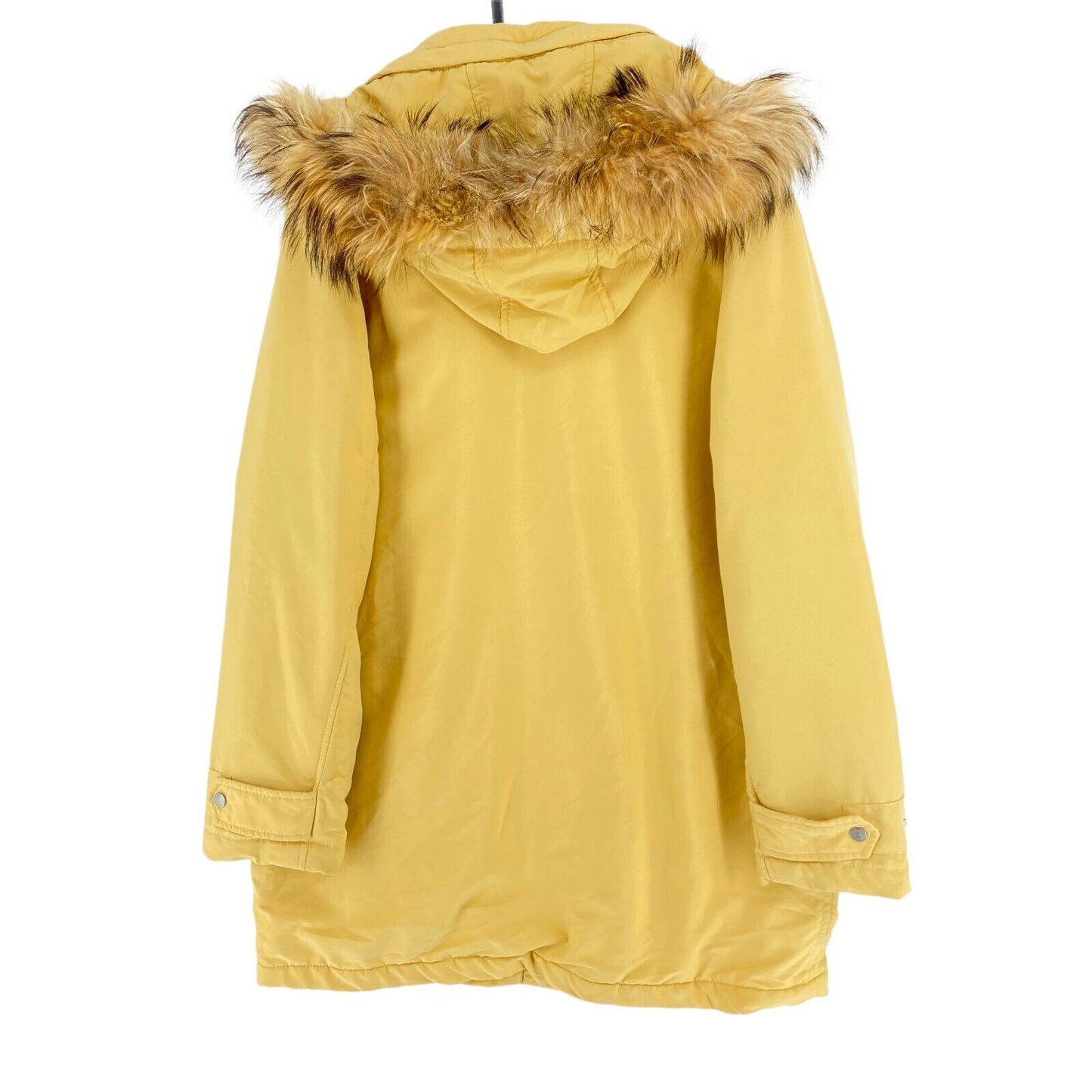 BELFE & BELFE Vintage Yellow Hooded Parka Coat Jacket Size EU 38 UK 12 US 8