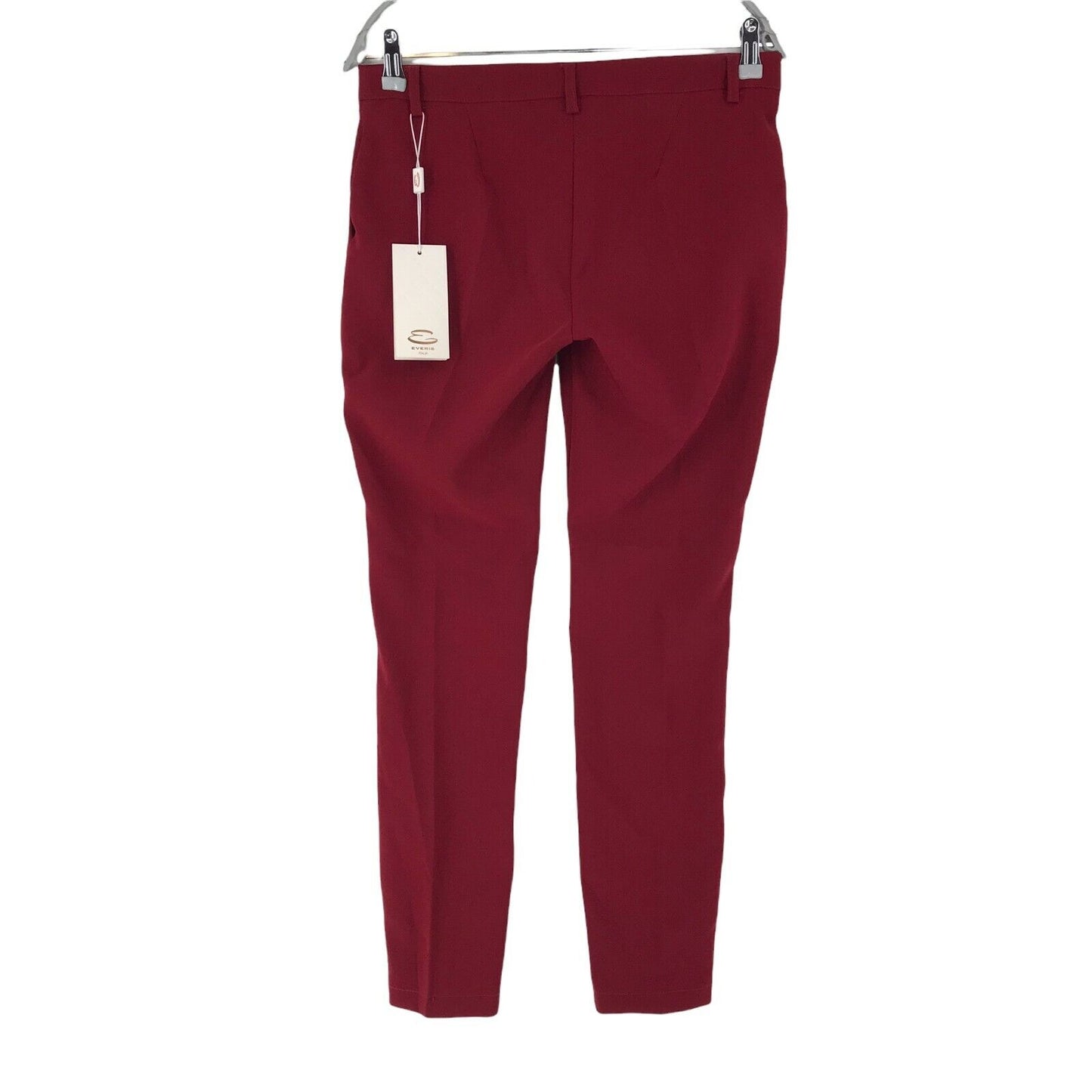 EVERIS Women Red Slim Fit Trousers Size EUR 42 W30