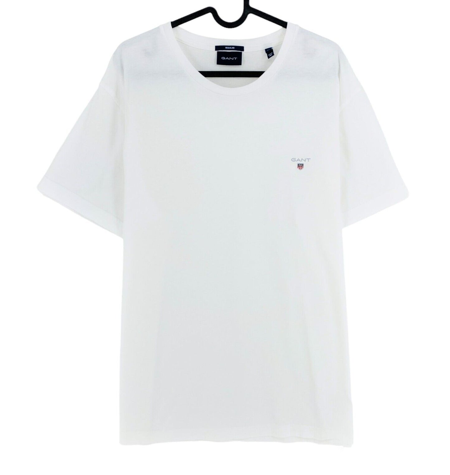 GANT T-shirt à manches courtes et col rond blanc Original, coupe régulière, taille XL