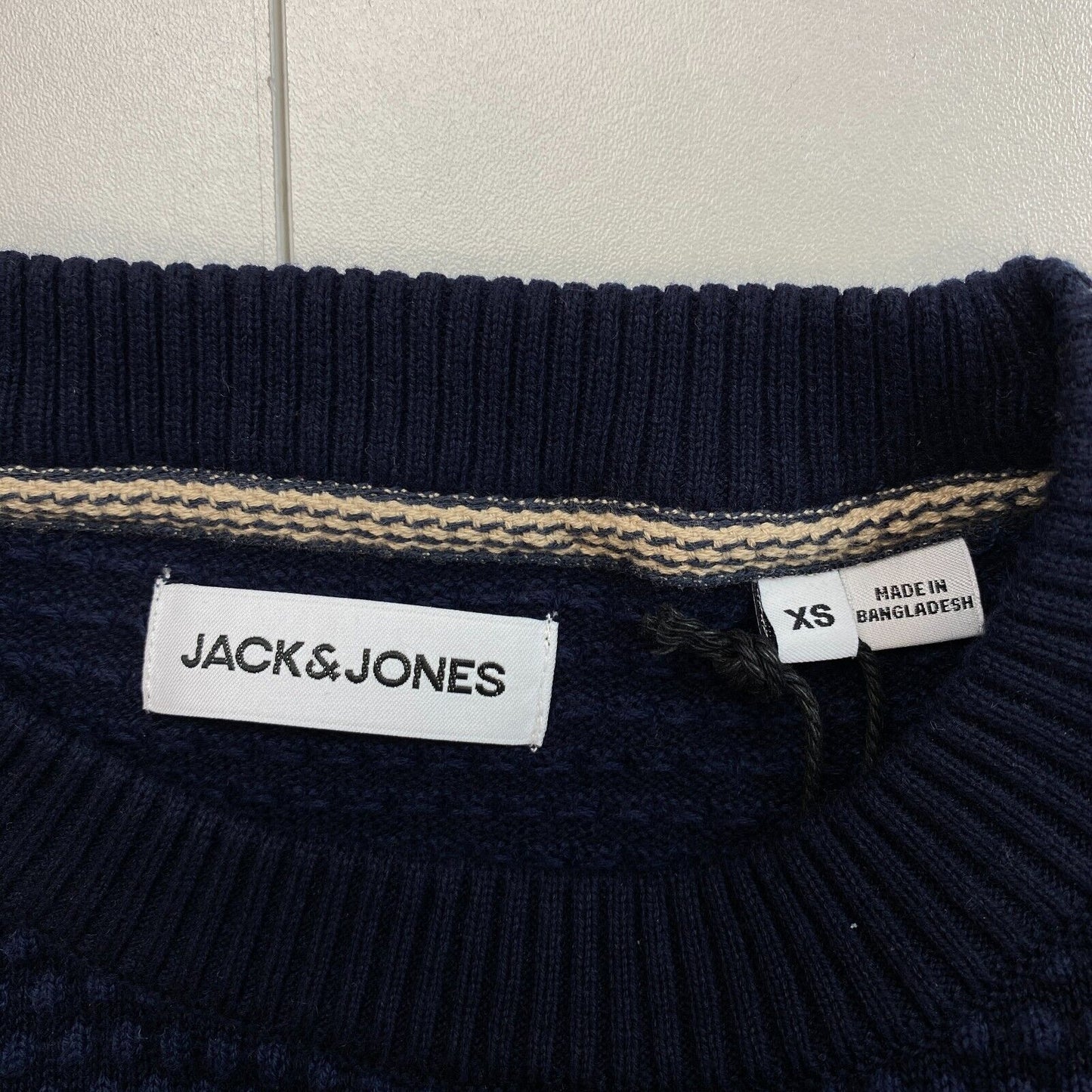 JACK&JONES Navy Blue Knit Crew Neck Sweater Pullover Jumper Size XS