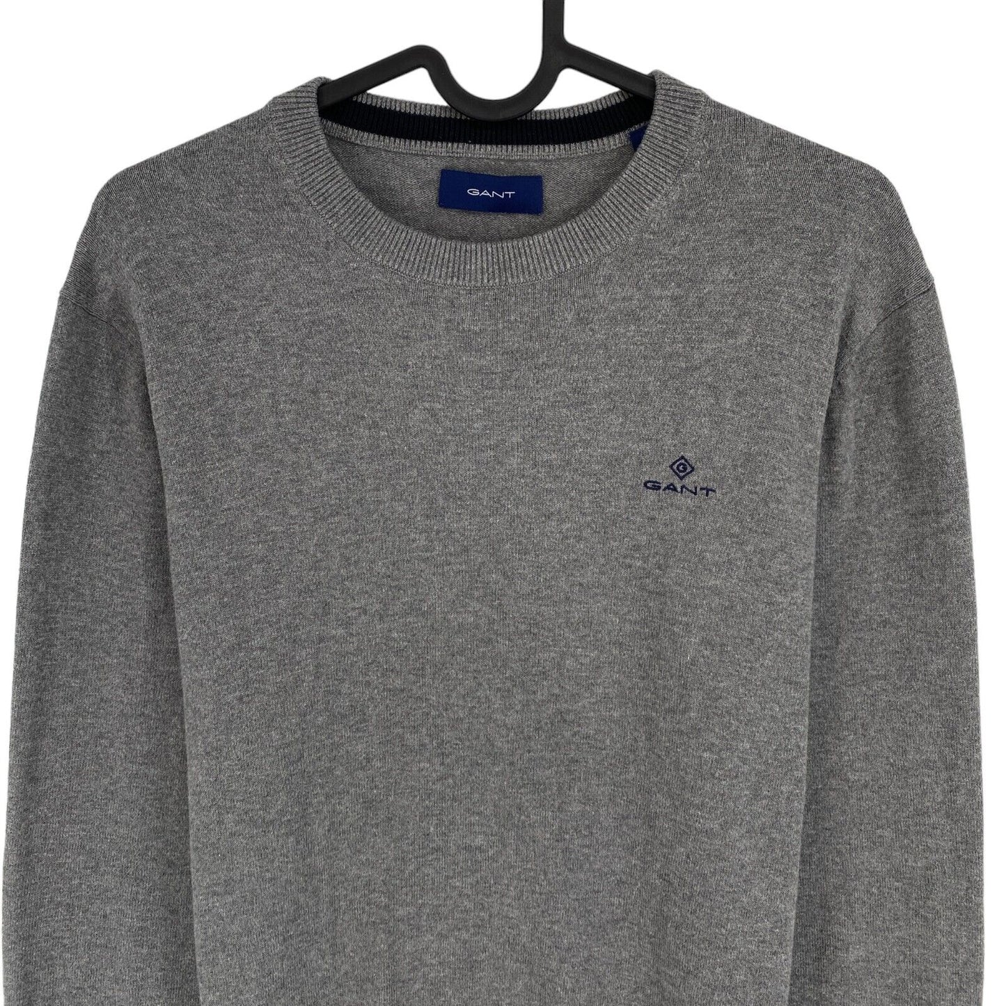 GANT Grey Classic Cotton Crew Neck Sweater Pullover Size S