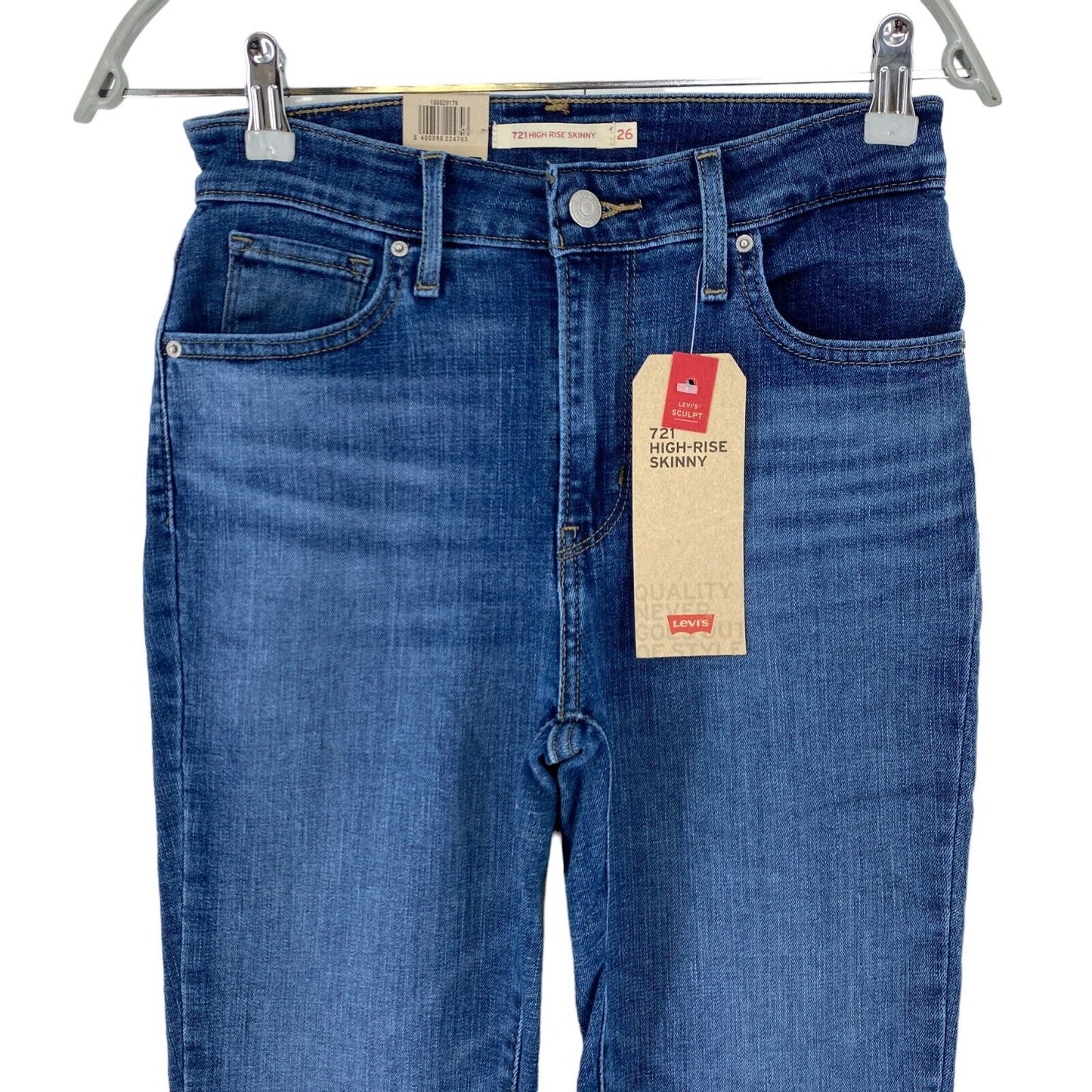 Levi's 721 Damen Jeans mit hoher Taille und Skinny-Fit, Blau, W26 L32